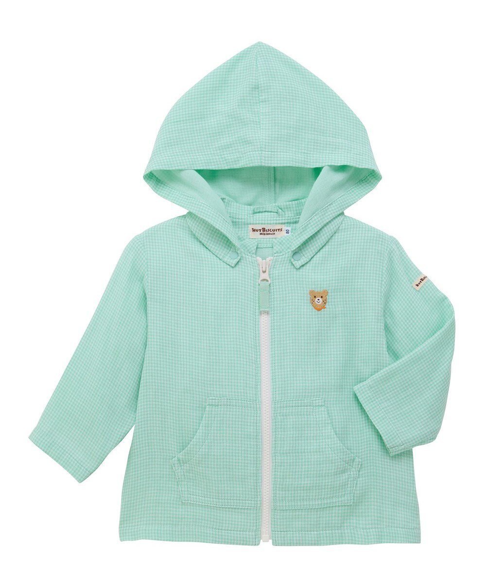 【ミキハウスホットビスケッツ/MIKI HOUSE HOT BISCUITS / KIDS】の【80-120cm】二重織ガーゼ素材 パーカ インテリア・キッズ・メンズ・レディースファッション・服の通販 founy(ファニー) ファッション Fashion キッズファッション Fashion for Kids トップス・カットソー Cut & Sew Tops 春 Spring カラフル Colorful Design ギンガム Gingham, Gingham Fabric シンプル Simple, Minimal ダンガリー Dungaree, Chambray チェック Check, Plaid, Tartan パーカー Hoodie, Parka ベビー Baby, Babywear ポケット Pocket, Pocket Detail ループ Loop, Loop Knit ワンポイント One Point, Statement Accent A/W・秋冬 Autumn/Winter S/S・春夏 SS, Spring/Summer, Warm Season おすすめ Recommended / Our Picks 日本製 Made In Japan 夏 Summer ギフト プレゼント Gift / Present アイスグリーン|ID: prp329100004861367 ipo3291000000036029350