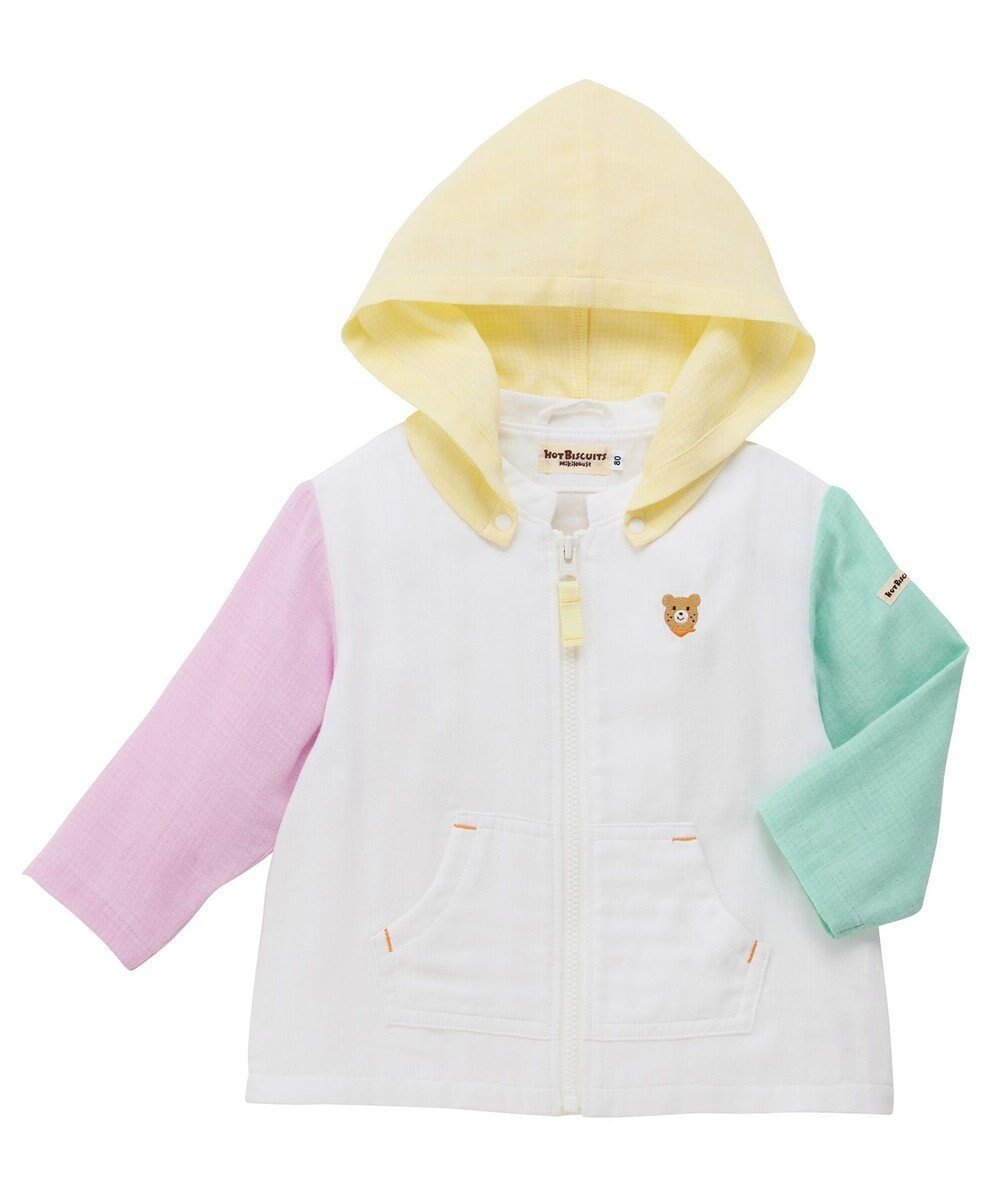 【ミキハウスホットビスケッツ/MIKI HOUSE HOT BISCUITS / KIDS】の【80-120cm】二重織ガーゼ素材 パーカ インテリア・キッズ・メンズ・レディースファッション・服の通販 founy(ファニー) ファッション Fashion キッズファッション Fashion for Kids トップス・カットソー Cut & Sew Tops 春 Spring カラフル Colorful Design ギンガム Gingham, Gingham Fabric シンプル Simple, Minimal ダンガリー Dungaree, Chambray チェック Check, Plaid, Tartan パーカー Hoodie, Parka ベビー Baby, Babywear ポケット Pocket, Pocket Detail ループ Loop, Loop Knit ワンポイント One Point, Statement Accent A/W・秋冬 Autumn/Winter S/S・春夏 SS, Spring/Summer, Warm Season おすすめ Recommended / Our Picks 日本製 Made In Japan 夏 Summer ギフト プレゼント Gift / Present マルチカラー|ID: prp329100004861367 ipo3291000000036029352
