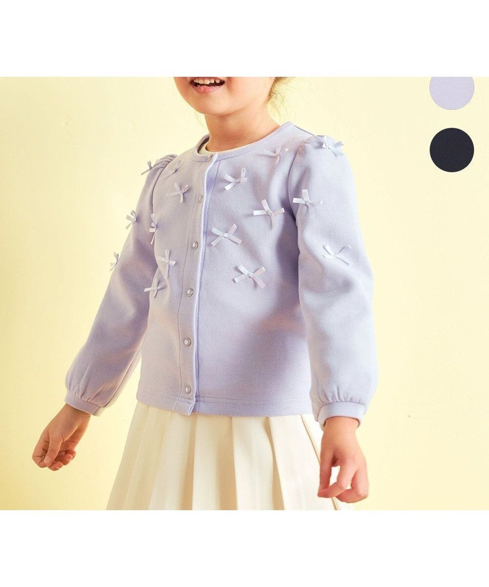 【エニィ/ANY / KIDS】のスナップボタン リボンカーディガン インテリア・キッズ・メンズ・レディースファッション・服の通販 founy(ファニー) 　ファッション　Fashion　キッズファッション　Fashion for Kids　トップス・カットソー　Cut & Sew Tops　カットソー　Cut and Sewn Top　カーディガン　Cardigan, Knitwear　ガーリー　Girly, Feminine Style　ポケット　Pocket, Pocket Detail　リボン　Ribbon, Bow　人気　Popular, Best Seller　夏　Summer　定番　Standard, Basic Item　春　Spring　S/S・春夏　SS, Spring/Summer, Warm Season　サックスブルー|ID: prp329100004861368 ipo3291000000036029360