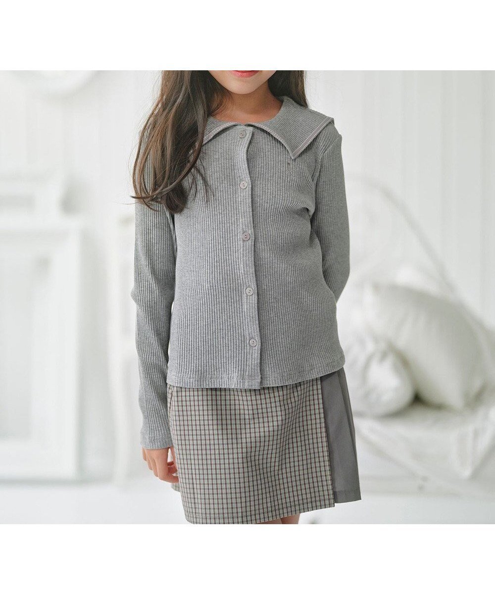 【組曲 / KIDS/KUMIKYOKU】の【110-140㎝】 セーラーカラー リブトップス 人気、トレンドファッション・服の通販 founy(ファニー) 　ファッション　Fashion　キッズファッション　Fashion for Kids　トップス・カットソー　Cut & Sew Tops　インナー　Innerwear　カットソー　Cut and Sewn Top　シンプル　Simple, Minimal　エレガント 上品　Elegant　夏　Summer　春　Spring　S/S・春夏　SS, Spring/Summer, Warm Season　 other-1|ID: prp329100004861378 ipo3291000000036029535