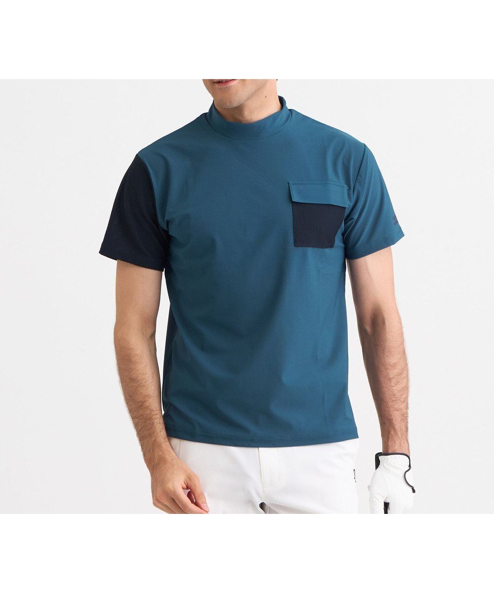 【23区 ゴルフ/23区GOLF / MEN】の【MEN】AIR TOOLライト モックネック インテリア・キッズ・メンズ・レディースファッション・服の通販 founy(ファニー) ファッション Fashion メンズファッション Fashion for Men トップス・カットソー Cut & Sew Tops 春 Spring 軽量 Lightweight, Ultra Light スウェット / スエット Sweatshirt, Sweatwear ストレッチ Stretch, Stretchy Fabric ブロック Block, Solid Block Pattern ポケット Pocket, Pocket Detail メッシュ Mesh, Net Fabric モックネック Mock Neck, Short Turtleneck S/S・春夏 SS, Spring/Summer, Warm Season 夏 Summer エレガント 上品 Elegant ダルブルー系|ID: prp329100004861392 ipo3291000000036029760