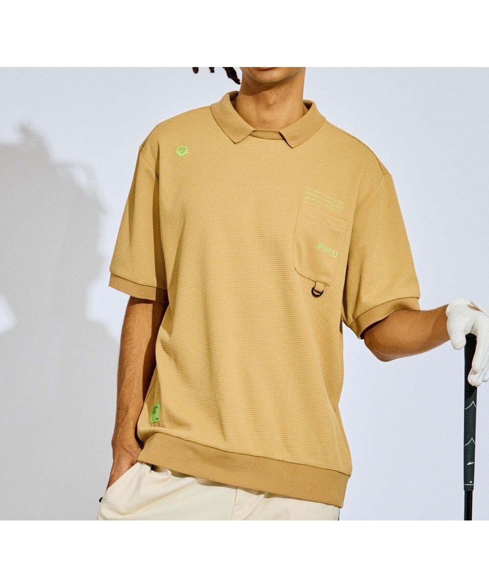 【ピーダブリュサーキュラス/PW CIRCULUS / MEN】の【GOLF OUT掲載アイテム】【MEN】ワッフルポロ ゴルフ インテリア・キッズ・メンズ・レディースファッション・服の通販 founy(ファニー) 　ファッション　Fashion　メンズファッション　Fashion for Men　トップス・カットソー　Cut & Sew Tops　メンズシャツ　Shirts　ゴルフ　Golf　アウトドア　Outdoor Clothing　カットソー　Cut and Sewn Top　ショーツ　Shorts, Short Pants　セットアップ　Set-Up, Coordinated Outfit　チェック　Check, Plaid, Tartan　ポケット　Pocket, Pocket Detail　モックネック　Mock Neck, Short Turtleneck　ワッフル　Waffle, Waffle Knit　人気　Popular, Best Seller　夏　Summer　春　Spring　S/S・春夏　SS, Spring/Summer, Warm Season　雑誌　Magazine, Fashion Magazine　ベージュ系|ID: prp329100004861395 ipo3291000000036029825