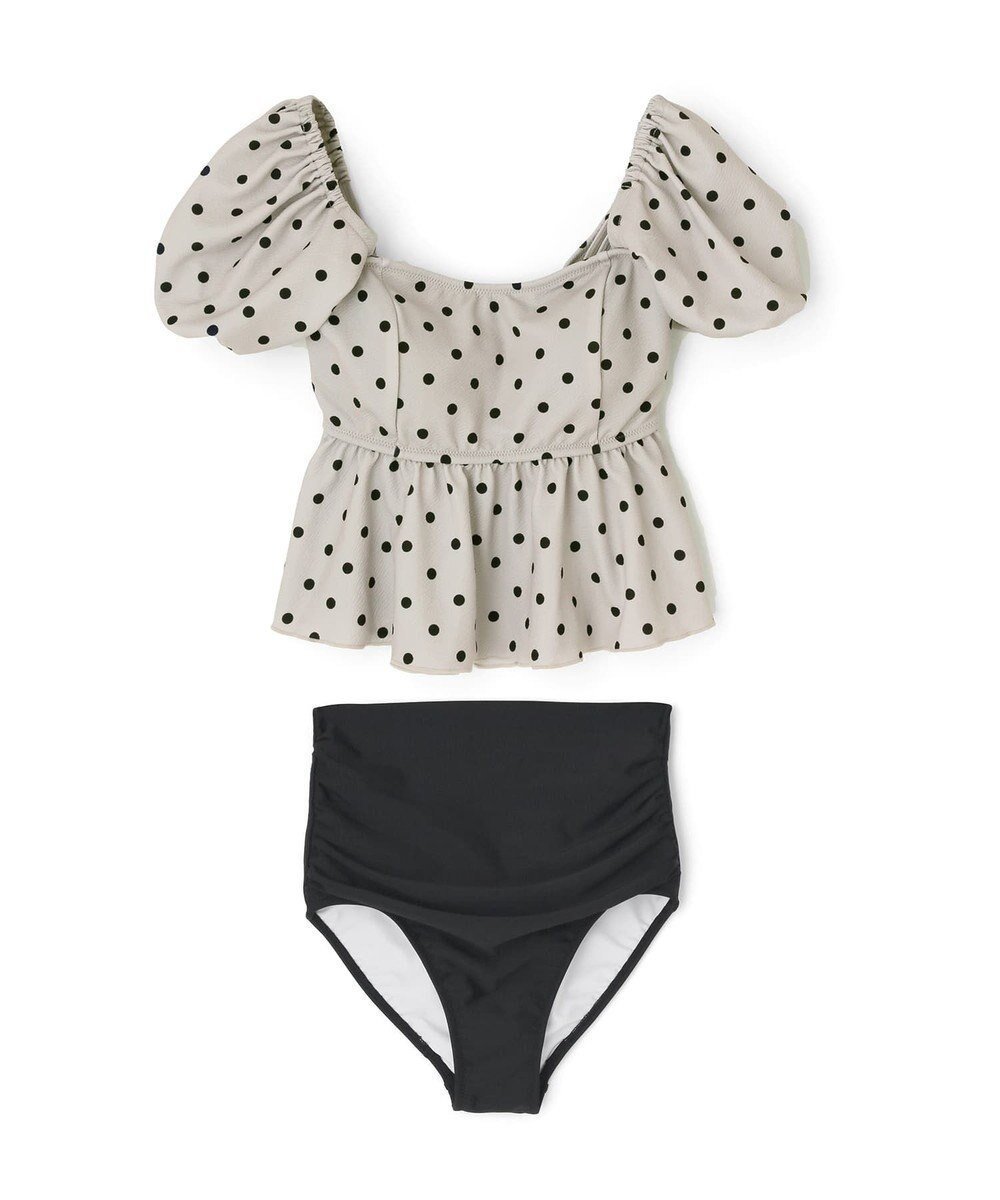 【三愛水着楽園/San-ai Resort】のパフスリーブノンワイヤービキニ 9M 【San-ai Resort(サンアイリゾート)】 インテリア・キッズ・メンズ・レディースファッション・服の通販 founy(ファニー) ファッション Fashion レディースファッション Fashion for Women 水着 Swimwear レディース水着・ビーチウェア Swimwear & Beachwear アンダー Underwear Essentials ドット Polka Dot, Dot Pattern プリント Print, Printed Pattern ポケット Pocket, Pocket Detail ラップ Wrap, Wrap Design ワイヤー Wire, Wired Bra 夏 Summer S/S・春夏 SS, Spring/Summer, Warm Season 水着 Swimsuit, Swimwear A/W・秋冬 Autumn/Winter ベージュ×ブラック|ID: prp329100004861419 ipo3291000000036030339