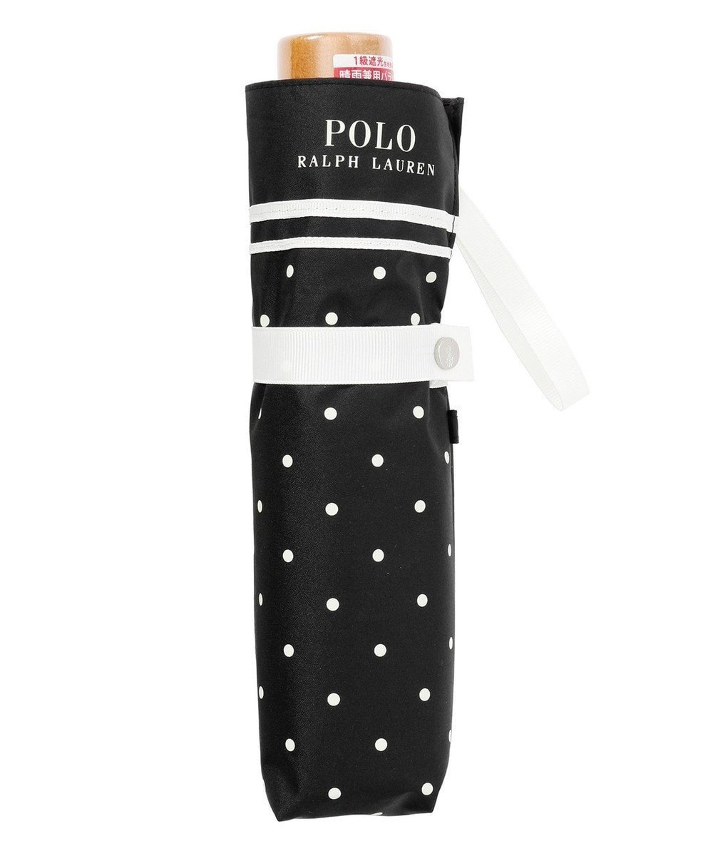 【ムーンバット/MOONBAT】のPOLO RALPH LAUREN 晴雨兼用日傘 折りたたみ傘 ドット×グログラン/一級遮光 遮熱 UV インテリア・キッズ・メンズ・レディースファッション・服の通販 founy(ファニー) 　ファッション　Fashion　レディースファッション　Fashion for Women　レイングッズ・傘・晴雨兼用傘　Umbrellas & Rain Gear　アイビー　Ivy Pattern　グログラン　Grosgrain, Grosgrain Ribbon　傘　Umbrella, Parasol　ドット　Polka Dot, Dot Pattern　ニューヨーク　New York, NYC Style　日傘　Parasol, UV Umbrella　ブラック|ID: prp329100004861439 ipo3291000000036030844