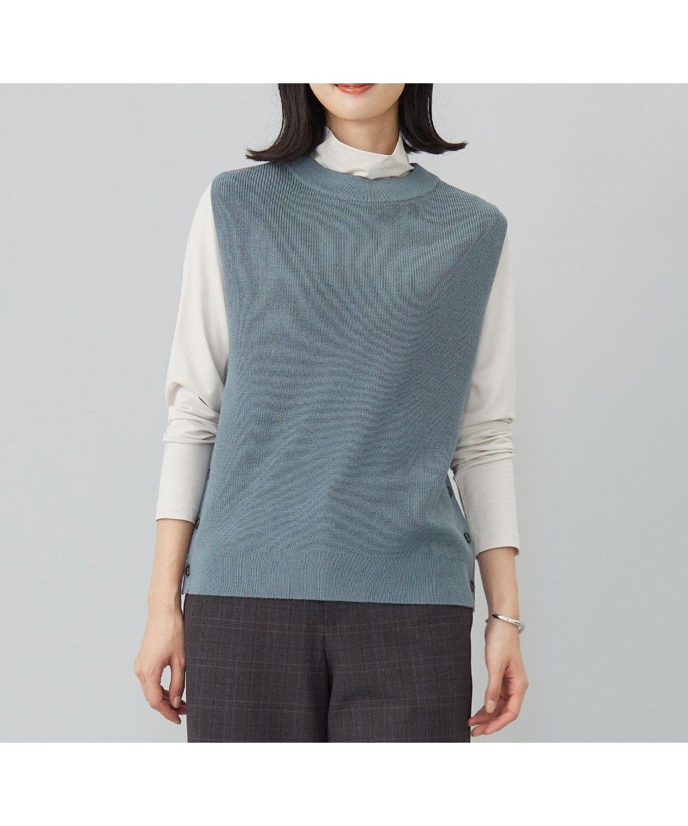 【ジェイ プレス/J.PRESS】の【洗える】DRALON MERINO ニット ベスト インテリア・キッズ・メンズ・レディースファッション・服の通販 founy(ファニー) 　ファッション　Fashion　レディースファッション　Fashion for Women　アウター　Coat / Outerwear Collection　トップス・カットソー　Cut & Sew Tops　ニット　Knit Tops & Sweaters　ベスト&ジレ / 重ね着スタイル　Vests & Gilets　アクリル　Acrylic Material　イタリア　Italy　インナー　Innerwear　洗える　Machine Washable　畦　Ribbed Knit　シンプル　Simple, Minimal　タートルネック　Turtleneck, High Neck　ベスト　Vest, Waistcoat　ベーシック　Basic, Essential　A/W・秋冬　Autumn/Winter　エレガント 上品　Elegant　グレイッシュグリーン系|ID: prp329100004861441 ipo3291000000036030888