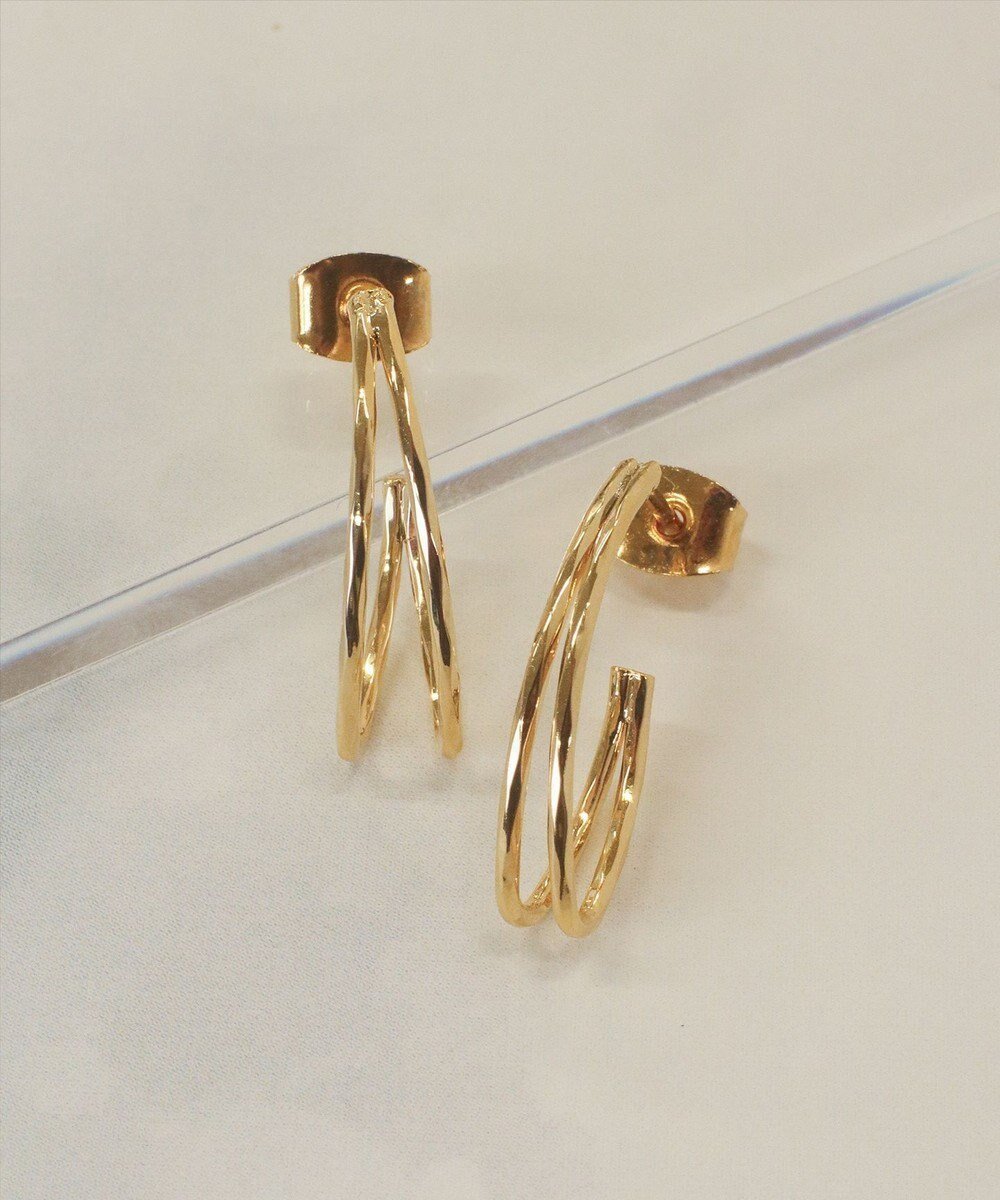 【ティアクラッセ/Tiaclasse】の【金属アレルギー対応】ダブルラインカーブピアス インテリア・キッズ・メンズ・レディースファッション・服の通販 founy(ファニー) 　ファッション　Fashion　レディースファッション　Fashion for Women　アクセサリー　Fashion Accessories　エレガント 上品　Elegant　オケージョン　Occasion Wear　クリスタル　Crystal, Swarovski　シルバー　Silver, Metallic Silver　シンプル　Simple, Minimal　フェミニン　Feminine, Girly　フープ　Hoop, Hoop Earrings　メタル　Metal, Metal Parts　入学式　Entrance Ceremony　卒業式　Graduation Ceremony　結婚式　Wedding　ゴールド|ID: prp329100004861470 ipo3291000000036032015