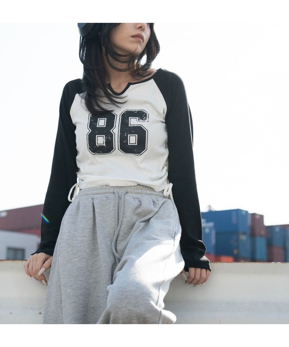 【ウィゴー/WEGO】のサイドドロストキーネックロンT インテリア・キッズ・メンズ・レディースファッション・服の通販 founy(ファニー) 　ファッション　Fashion　レディースファッション　Fashion for Women　トップス・カットソー　Cut & Sew Tops　シャツ・ブラウス・オフィスカジュアル　Elegant Blouses & Button-Ups　ロングTシャツ・Tシャツ　Longline T-Shirts & Tees　カットソー・ベーシックTシャツ　Cut-and-Sewn Tops / Stretch Tees & Basics　春　Spring　秋　Autumn　カットソー　Cut and Sewn Top　キャミソール　Camisole, Spaghetti Strap Top　ギャザー　Gathered, Ruffled　シンプル　Simple, Minimal　スマホ　Smartphone, Mobile Device　スラックス　Slacks, Dress Pants　スリーブ　Sleeve, Long Sleeve / Short Sleeve　デニム　Denim, Jeans Material　フレア　Flare, Flared　ミニスカート　Mini Skirt, Short Skirt　ロング　Long, Long-Length　冬　Winter / This Winter　S/S・春夏　SS, Spring/Summer, Warm Season　夏　Summer　ブラック|ID: prp329100004861476 ipo3291000000036032267