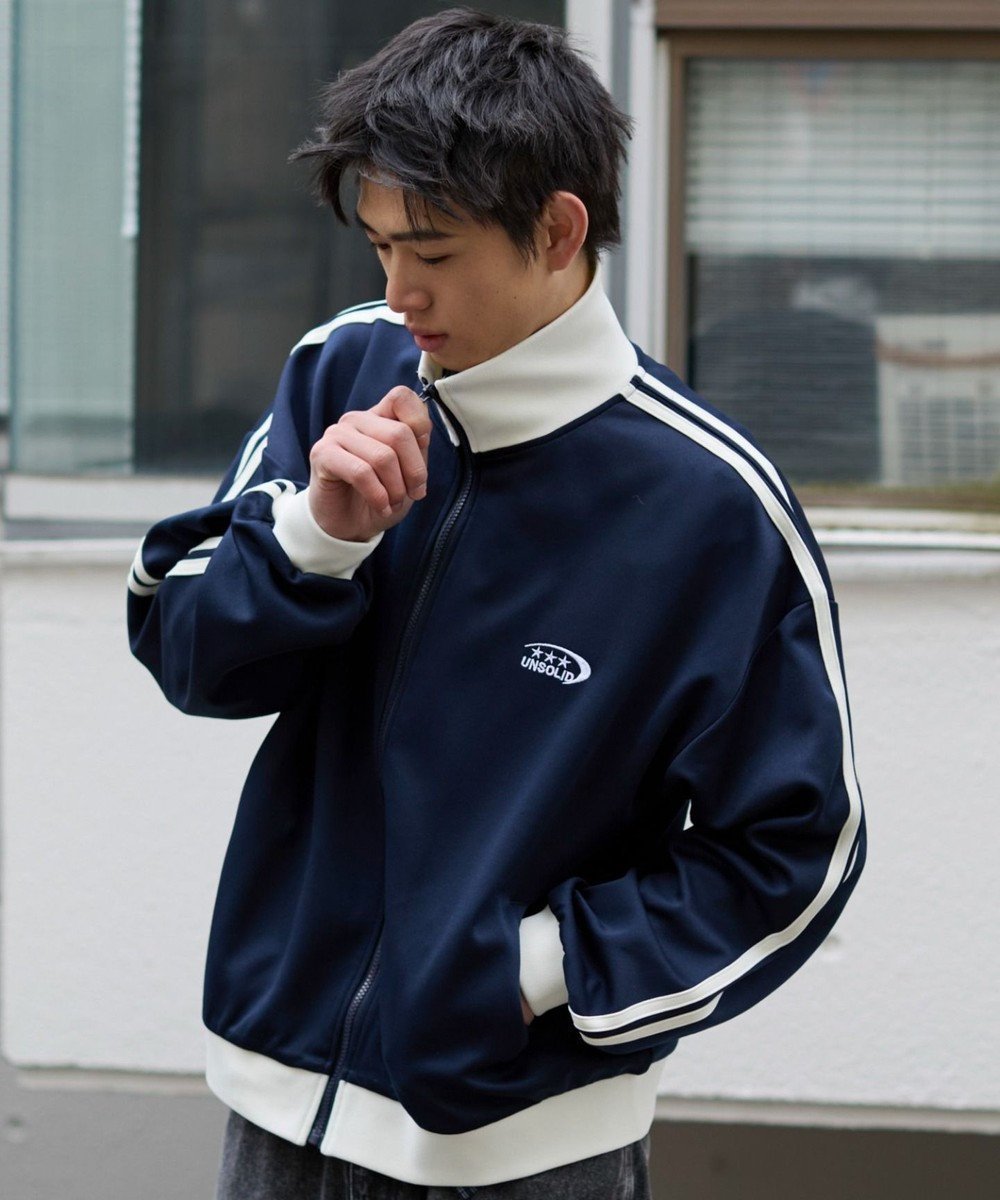 【ウィゴー/WEGO】のライントラックジャケット インテリア・キッズ・メンズ・レディースファッション・服の通販 founy(ファニー) 　ファッション　Fashion　レディースファッション　Fashion for Women　アウター　Coat / Outerwear Collection　レディースジャケット・軽アウター　Jackets　春　Spring　秋　Autumn　シンプル　Simple, Minimal　ジャケット　Jacket, Outerwear　スポーツ　Sports, Activewear　スマホ　Smartphone, Mobile Device　セットアップ　Set-Up, Coordinated Outfit　トレンド　Trend, Trending Now　定番　Standard, Basic Item　長袖　Long Sleeve, Full Sleeve　ブルゾン　Blouson, Bomber Jacket　羽織　Haori, Light Jacket　メンズ　Men's, Menswear　ワイド　Wide, Wide Fit　冬　Winter / This Winter　S/S・春夏　SS, Spring/Summer, Warm Season　おすすめ　Recommended / Our Picks　夏　Summer　2026年　2026　ネイビー|ID: prp329100004861484 ipo3291000000036032461