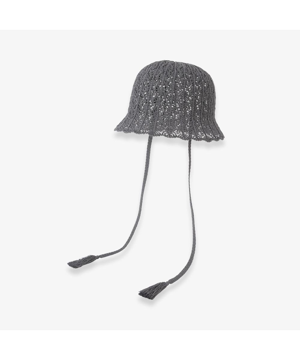 【林八百吉商店/HAYASHIYAOKICHI】のun chapeau スカラップサーモハット インテリア・キッズ・メンズ・レディースファッション・服の通販 founy(ファニー) 　ファッション　Fashion　レディースファッション　Fashion for Women　キャップ&ハット　Hats & Caps　スカラップ　Scallop, Scalloped Edge　タッセル　Tassel, Fringe　ダウン　Down, Puffer　レース　Lace, Lace Fabric　夏　Summer　帽子　Hat, Headwear　春　Spring　S/S・春夏　SS, Spring/Summer, Warm Season　透かし　Cut-Out, Lacework　チャコール|ID: prp329100004861493 ipo3291000000036032675