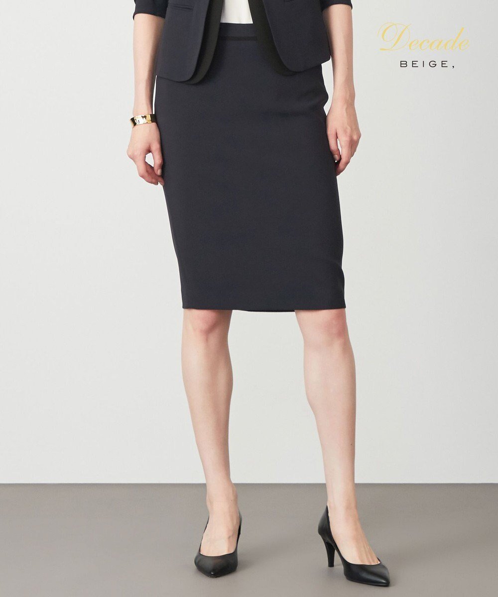 【ベイジ,/BEIGE,】のCINDY / タイトスカート インテリア・キッズ・メンズ・レディースファッション・服の通販 founy(ファニー) 　ファッション　Fashion　レディースファッション　Fashion for Women　スカート　Skirts　ウォッシャブル　Machine Washable　オケージョン　Occasion Wear　サテン　Satin, Glossy Fabric　ジャケット　Jacket, Outerwear　ストレッチ　Stretch, Stretchy Fabric　セットアップ　Set-Up, Coordinated Outfit　タイトスカート　Pencil Skirt, Tight Skirt　トリミング　Trimming, Decorative Edge　A/W・秋冬　Autumn/Winter　S/S・春夏　SS, Spring/Summer, Warm Season　おすすめ　Recommended / Our Picks　夏　Summer　ビジネス 仕事 通勤　Business / Work / Commuting　Navy×Black|ID: prp329100004861496 ipo3291000000036032766