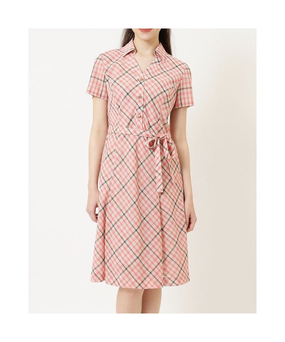 【ダックス/DAKS】のウールボイル フィット&フレア チェック ワンピース インテリア・キッズ・メンズ・レディースファッション・服の通販 founy(ファニー) ファッション Fashion レディースファッション Fashion for Women ワンピース Dresses エレガント 上品 Elegant チェック Check, Plaid, Tartan フィット Fit, Slim Fit フレア Flare, Flared リボン Ribbon, Bow 夏 Summer S/S・春夏 SS, Spring/Summer, Warm Season A/W・秋冬 Autumn/Winter 軽量 Lightweight, Ultra Light ピンクチェック|ID: prp329100004861509 ipo3291000000036033107