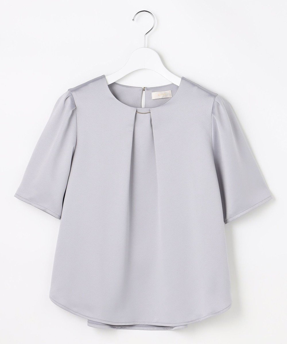 【エニィ スィス/any SiS】の【2WAY】サテン ブラウス インテリア・キッズ・メンズ・レディースファッション・服の通販 founy(ファニー) 　ファッション　Fashion　レディースファッション　Fashion for Women　トップス・カットソー　Cut & Sew Tops　シャツ・ブラウス・オフィスカジュアル　Elegant Blouses & Button-Ups　おすすめ　Recommended / Our Picks　サテン　Satin, Glossy Fabric　タイトスカート　Pencil Skirt, Tight Skirt　チャーム　Charm, Pendant　デニム　Denim, Jeans Material　フロント　Front, Front Design　メタル　Metal, Metal Parts　ワイド　Wide, Wide Fit　エレガント 上品　Elegant　夏　Summer　新作・新入荷　New Arrivals / New In　春　Spring　S/S・春夏　SS, Spring/Summer, Warm Season　ビジネス 仕事 通勤　Business / Work / Commuting　ライトグレー|ID: prp329100004861513 ipo3291000000036033158