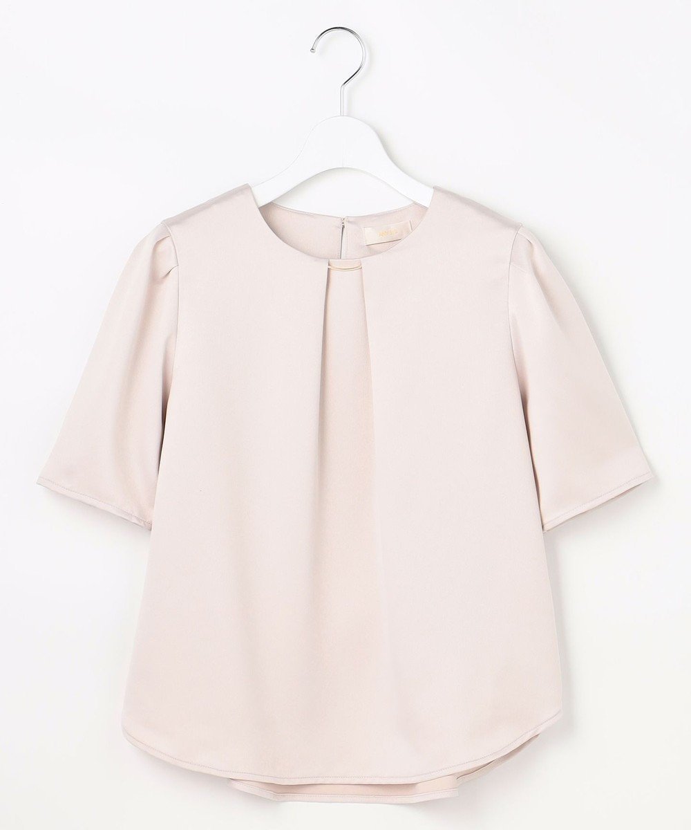 【エニィ スィス/any SiS】の【2WAY】サテン ブラウス インテリア・キッズ・メンズ・レディースファッション・服の通販 founy(ファニー) 　ファッション　Fashion　レディースファッション　Fashion for Women　トップス・カットソー　Cut & Sew Tops　シャツ・ブラウス・オフィスカジュアル　Elegant Blouses & Button-Ups　おすすめ　Recommended / Our Picks　サテン　Satin, Glossy Fabric　タイトスカート　Pencil Skirt, Tight Skirt　チャーム　Charm, Pendant　デニム　Denim, Jeans Material　フロント　Front, Front Design　メタル　Metal, Metal Parts　ワイド　Wide, Wide Fit　エレガント 上品　Elegant　夏　Summer　新作・新入荷　New Arrivals / New In　春　Spring　S/S・春夏　SS, Spring/Summer, Warm Season　ビジネス 仕事 通勤　Business / Work / Commuting　ライトベージュ|ID: prp329100004861513 ipo3291000000036033162