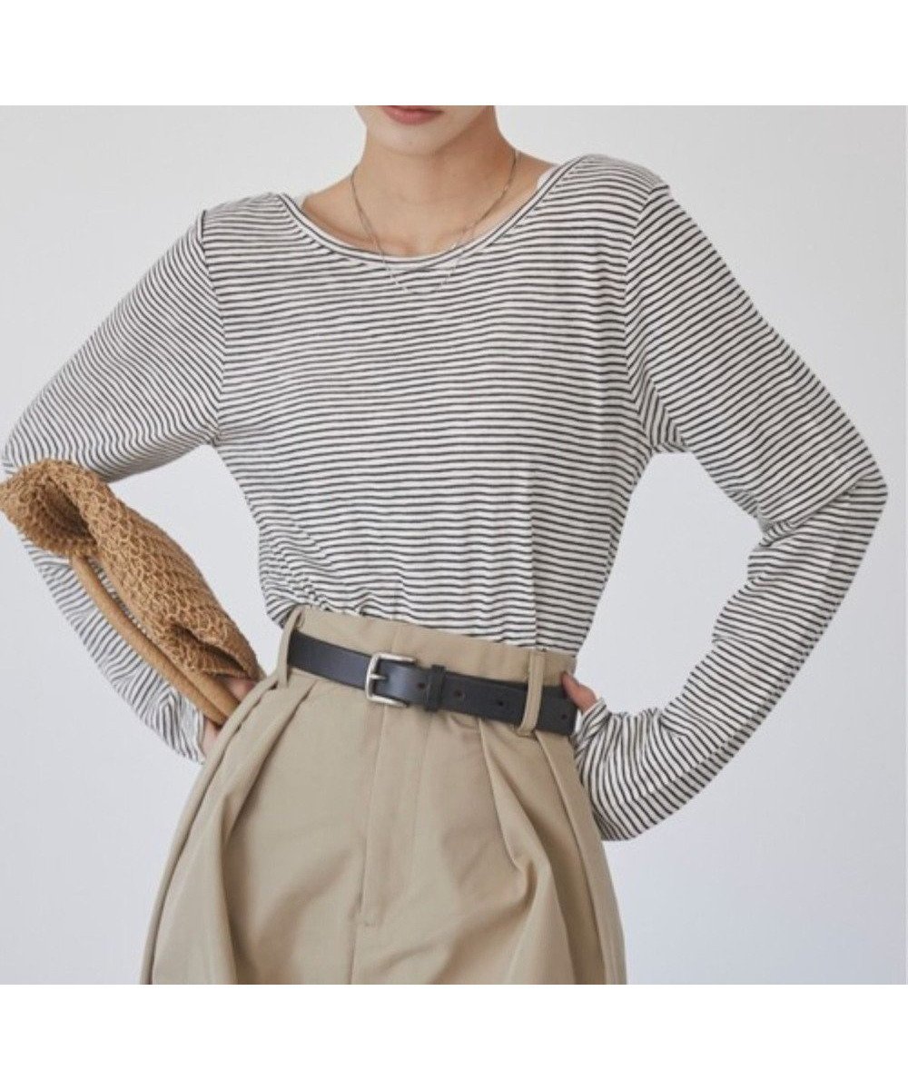 【ウィゴー/WEGO】の【ANGIE VINTAGE】シアーボーダーバックオープントップス インテリア・キッズ・メンズ・レディースファッション・服の通販 founy(ファニー) 　ファッション　Fashion　レディースファッション　Fashion for Women　トップス・カットソー　Cut & Sew Tops　シャツ・ブラウス・オフィスカジュアル　Elegant Blouses & Button-Ups　ロングTシャツ・Tシャツ　Longline T-Shirts & Tees　カットソー・ベーシックTシャツ　Cut-and-Sewn Tops / Stretch Tees & Basics　インナー　Innerwear　春　Spring　カットソー　Cut and Sewn Top　シアー　Sheer, See-Through　シンプル　Simple, Minimal　ジャケット　Jacket, Outerwear　スウェット / スエット　Sweatshirt, Sweatwear　スマホ　Smartphone, Mobile Device　スラックス　Slacks, Dress Pants　デニム　Denim, Jeans Material　トレンド　Trend, Trending Now　長袖　Long Sleeve, Full Sleeve　ベーシック　Basic, Essential　ボーダー　Border, Stripe　ポケット　Pocket, Pocket Detail　ミックス　Mix, Mixed Style　ロング　Long, Long-Length　S/S・春夏　SS, Spring/Summer, Warm Season　おすすめ　Recommended / Our Picks　夏　Summer　2025年　2025　2025春夏・S/S　Spring/Summer 2025 SS25　ブラックボーダー|ID: prp329100004861530 ipo3291000000036033646