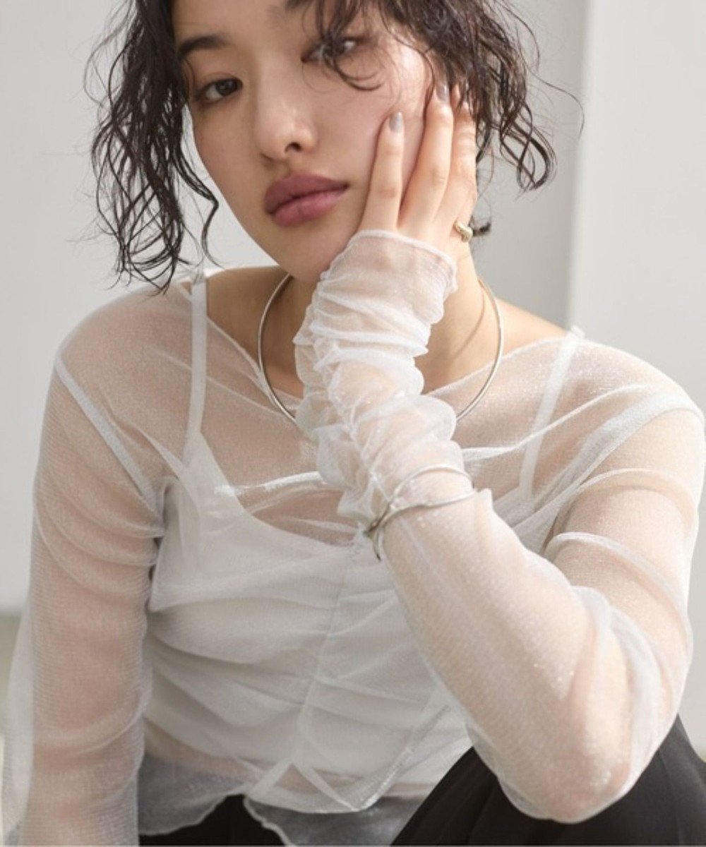 【ウィゴー/WEGO】の【ANGIE VINTAGE】シャーリングラメシアートップス インテリア・キッズ・メンズ・レディースファッション・服の通販 founy(ファニー) ファッション Fashion レディースファッション Fashion for Women トップス・カットソー Cut & Sew Tops シャツ・ブラウス・オフィスカジュアル Elegant Blouses & Button-Ups ロングTシャツ・Tシャツ Longline T-Shirts & Tees カットソー・ベーシックTシャツ Cut-and-Sewn Tops / Stretch Tees & Basics インナー Innerwear 春 Spring カットソー Cut and Sewn Top シアー Sheer, See-Through シャーリング Shirring, Ruched シンプル Simple, Minimal ジャケット Jacket, Outerwear スウェット / スエット Sweatshirt, Sweatwear スマホ Smartphone, Mobile Device スラックス Slacks, Dress Pants センター Center, Center Line チュール Tulip, Tulip Motif デニム Denim, Jeans Material トレンド Trend, Trending Now フロント Front, Front Design ベーシック Basic, Essential ポケット Pocket, Pocket Detail ミックス Mix, Mixed Style ルーズ Loose, Oversized ロング Long, Long-Length S/S・春夏 SS, Spring/Summer, Warm Season おすすめ Recommended / Our Picks 夏 Summer エレガント 上品 Elegant ホワイト|ID: prp329100004861533 ipo3291000000036033748