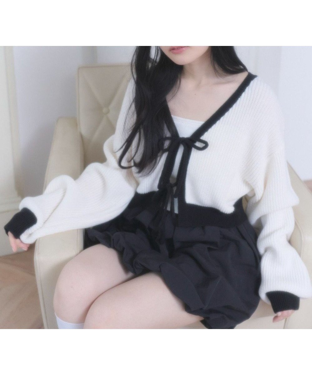 【ウィゴー/WEGO】のリボンカーディガン インテリア・キッズ・メンズ・レディースファッション・服の通販 founy(ファニー) 　ファッション　Fashion　レディースファッション　Fashion for Women　トップス・カットソー　Cut & Sew Tops　カーディガン・羽織り　Layered Style Cardigans　春　Spring　秋　Autumn　カーディガン　Cardigan, Knitwear　コンパクト　Compact, Small Size　ショート　Short, Short Length　スマホ　Smartphone, Mobile Device　トレンド　Trend, Trending Now　パイピング　Piping, Trim Design　フェミニン　Feminine, Girly　フロント　Front, Front Design　羽織　Haori, Light Jacket　ミニスカート　Mini Skirt, Short Skirt　リボン　Ribbon, Bow　ワイド　Wide, Wide Fit　冬　Winter / This Winter　S/S・春夏　SS, Spring/Summer, Warm Season　おすすめ　Recommended / Our Picks　夏　Summer　オフホワイト|ID: prp329100004861537 ipo3291000000036033828