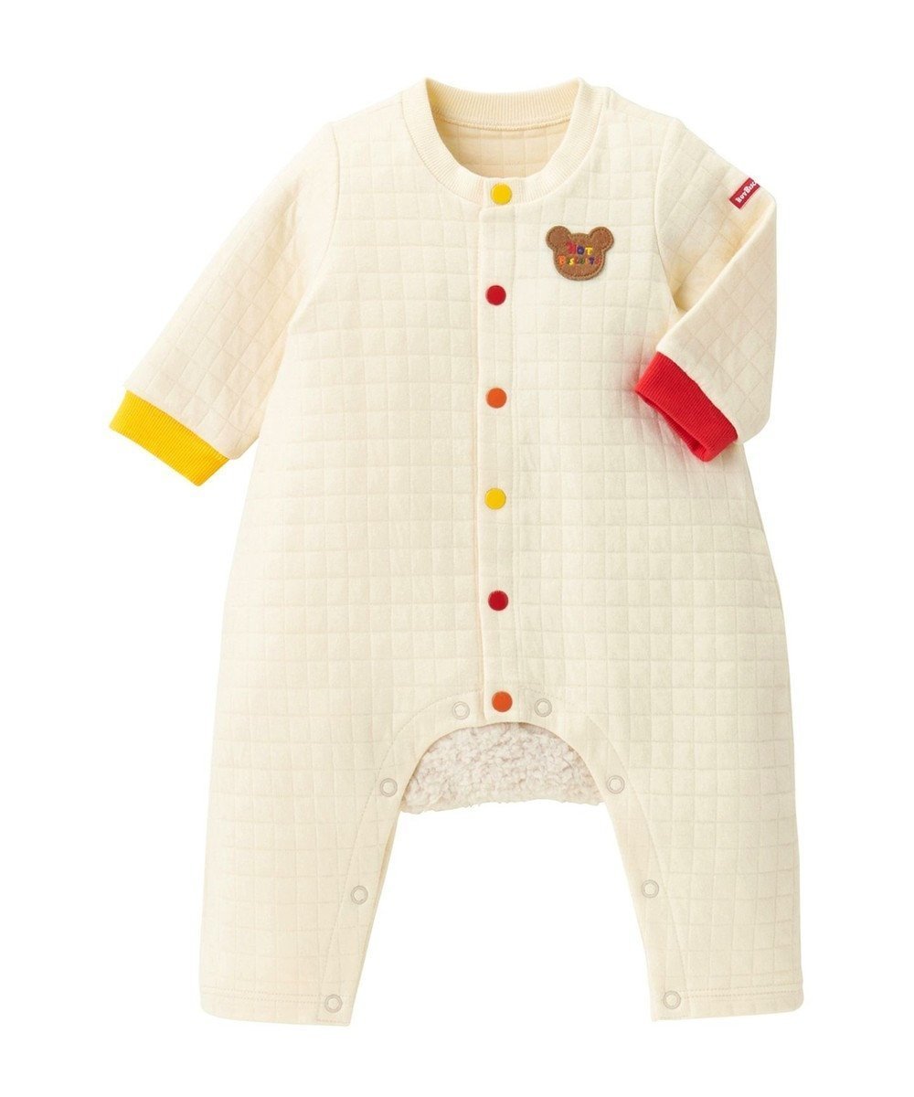 【ミキハウスホットビスケッツ/MIKI HOUSE HOT BISCUITS / KIDS】の【70-80cm】 顔ドン ニットキルト カバーオール インテリア・キッズ・メンズ・レディースファッション・服の通販 founy(ファニー) ファッション Fashion キッズファッション Fashion for Kids カラフル Colorful Design キルト Quilt, Quilted Fabric ベビー Baby, Babywear 人気 Popular, Best Seller 冬 Winter / This Winter A/W・秋冬 Autumn/Winter 長袖 Long Sleeve, Full Sleeve アイボリー|ID: prp329100004861800 ipo3291000000036061899