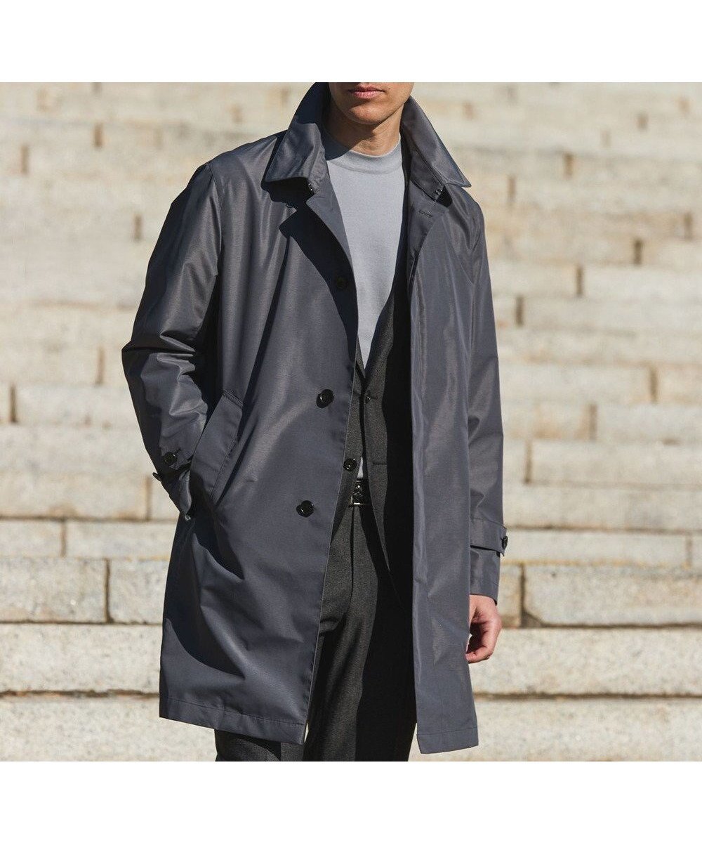 【五大陸/gotairiku / MEN】のダウンライナー装着可【半裏仕様】メランジシャンブレー ステンカラースプリングコート インテリア・キッズ・メンズ・レディースファッション・服の通販 founy(ファニー) 　ファッション　Fashion　メンズファッション　Fashion for Men　アウター　Men's Coats Outerwear　インナー　Innerwear　春　Spring　軽量　Lightweight, Ultra Light　ジャケット　Jacket, Outerwear　スプリング　Spring, Spring Collection　スーツ　Suit, Formalwear　ダウン　Down, Puffer　定番　Standard, Basic Item　ブルゾン　Blouson, Bomber Jacket　ライナー　Liner, Inner Layer　冬　Winter / This Winter　A/W・秋冬　Autumn/Winter　S/S・春夏　SS, Spring/Summer, Warm Season　夏　Summer　ビジネス 仕事 通勤　Business / Work / Commuting　ライトグレー系|ID: prp329100004861813 ipo3291000000036062103