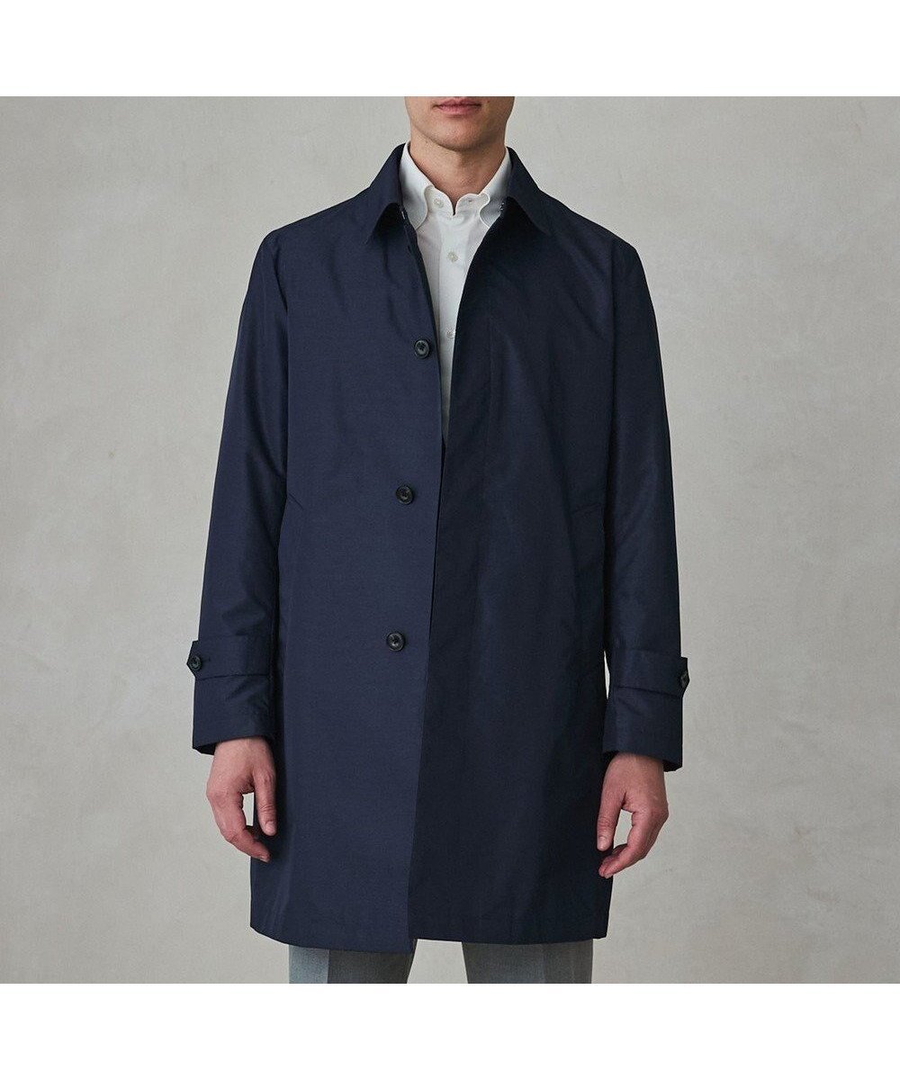 【五大陸/gotairiku / MEN】のダウンライナー装着可【半裏仕様】メランジシャンブレー ステンカラースプリングコート インテリア・キッズ・メンズ・レディースファッション・服の通販 founy(ファニー) 　ファッション　Fashion　メンズファッション　Fashion for Men　アウター　Men's Coats Outerwear　インナー　Innerwear　春　Spring　軽量　Lightweight, Ultra Light　ジャケット　Jacket, Outerwear　スプリング　Spring, Spring Collection　スーツ　Suit, Formalwear　ダウン　Down, Puffer　定番　Standard, Basic Item　ブルゾン　Blouson, Bomber Jacket　ライナー　Liner, Inner Layer　冬　Winter / This Winter　A/W・秋冬　Autumn/Winter　S/S・春夏　SS, Spring/Summer, Warm Season　夏　Summer　ビジネス 仕事 通勤　Business / Work / Commuting　ダルブルー系|ID: prp329100004861813 ipo3291000000036062107