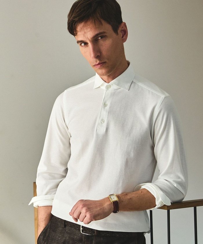 【五大陸/gotairiku / MEN】のあのBIZポロが 長袖に【仕事で着られる】キレイめ 鹿の子 ビズポロシャツ_ロング インテリア・キッズ・メンズ・レディースファッション・服の通販 founy(ファニー) https://founy.com/ ファッション Fashion メンズファッション Fashion for Men トップス・カットソー Cut & Sew Tops メンズシャツ Shirts ポロシャツ / きれいめカジュアルスタイル Polo Shirts イタリア Italy 春 Spring カフス Cuff Design 吸水 Absorbent, Quick-Dry 鹿の子 Piqué, Kanoko Fabric シェイプ Shape, Slim Fit ジャケット Jacket, Outerwear ストレッチ Stretch, Stretchy Fabric 人気 Popular, Best Seller 長袖 Long Sleeve, Full Sleeve ポロシャツ Polo Shirt, Collared Tee 半袖 Short Sleeve, Half Sleeve ロング Long, Long-Length ワイド Wide, Wide Fit A/W・秋冬 Autumn/Winter S/S・春夏 SS, Spring/Summer, Warm Season 夏 Summer エレガント 上品 Elegant ビジネス 仕事 通勤 Business / Work / Commuting |ID: prp329100004861820 ipo3291000000036062249