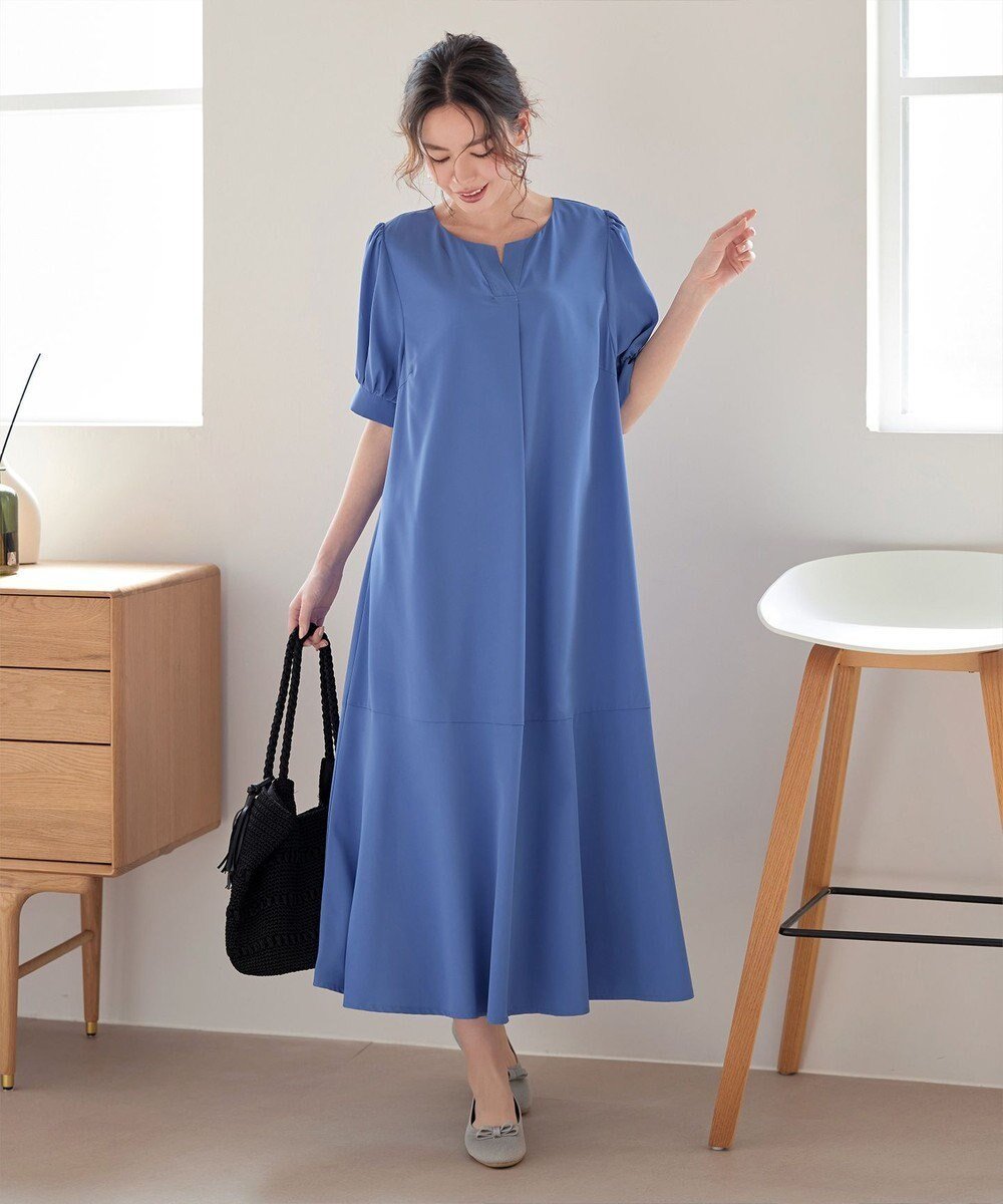 【ティアクラッセ/Tiaclasse】の【洗える・XSサイズ】裾切替マーメイドフレアワンピース 人気、トレンドファッション・服の通販 founy(ファニー) 　ファッション　Fashion　レディースファッション　Fashion for Women　ワンピース　Dresses　ウォッシャブル　Machine Washable　春　Spring　洗える　Machine Washable　カーディガン　Cardigan, Knitwear　切替　Switching, Contrast Panel　スリーブ　Sleeve, Long Sleeve / Short Sleeve　チュニック　Tunic, Long Top　フレア　Flare, Flared　ポケット　Pocket, Pocket Detail　マキシ　Maxi, Full Length　マーメイド　Mermaid, Fishtail Silhouette　リラックス　Relax, Relaxed Fit　ロング　Long, Long-Length　楽ちん　Easy Fit, Comfortable　S/S・春夏　SS, Spring/Summer, Warm Season　再入荷　Restock / Back in Stock　夏　Summer　エレガント 上品　Elegant　新作・新入荷　New Arrivals / New In　 other-1|ID: prp329100004861842 ipo3291000000036062971