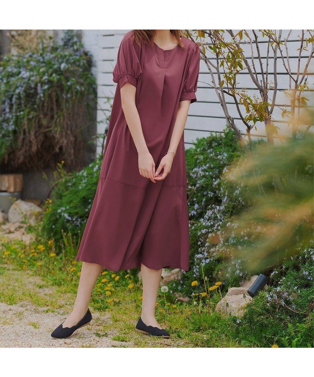 【ティアクラッセ/Tiaclasse】の【洗える・XSサイズ】裾切替マーメイドフレアワンピース インテリア・キッズ・メンズ・レディースファッション・服の通販 founy(ファニー) 　ファッション　Fashion　レディースファッション　Fashion for Women　ワンピース　Dresses　ウォッシャブル　Machine Washable　春　Spring　洗える　Machine Washable　カーディガン　Cardigan, Knitwear　切替　Switching, Contrast Panel　スリーブ　Sleeve, Long Sleeve / Short Sleeve　チュニック　Tunic, Long Top　フレア　Flare, Flared　ポケット　Pocket, Pocket Detail　マキシ　Maxi, Full Length　マーメイド　Mermaid, Fishtail Silhouette　リラックス　Relax, Relaxed Fit　ロング　Long, Long-Length　楽ちん　Easy Fit, Comfortable　S/S・春夏　SS, Spring/Summer, Warm Season　再入荷　Restock / Back in Stock　夏　Summer　エレガント 上品　Elegant　新作・新入荷　New Arrivals / New In　ディープピンク|ID: prp329100004861842 ipo3291000000036062976