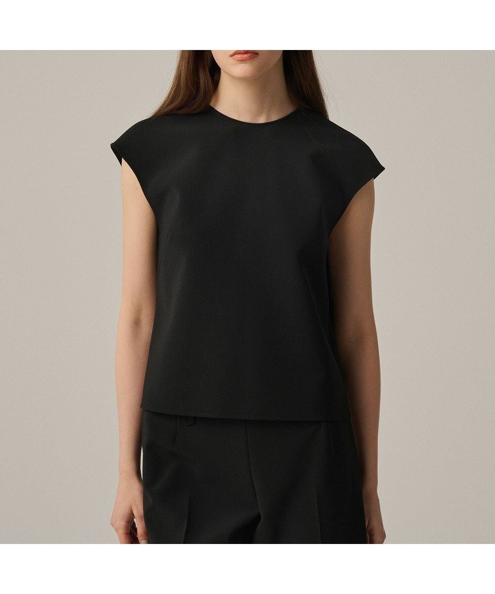 【アンクレイヴ/uncrave】の【撥水・洗濯機洗い可】プルーフダブルクロス バックオープンブラウス(uncrave WHITE) インテリア・キッズ・メンズ・レディースファッション・服の通販 founy(ファニー) 　ファッション　Fashion　レディースファッション　Fashion for Women　トップス・カットソー　Cut & Sew Tops　シャツ・ブラウス・オフィスカジュアル　Elegant Blouses & Button-Ups　インナー　Innerwear　春　Spring　キャミソール　Camisole, Spaghetti Strap Top　シンプル　Simple, Minimal　ストレッチ　Stretch, Stretchy Fabric　スリーブ　Sleeve, Long Sleeve / Short Sleeve　セットアップ　Set-Up, Coordinated Outfit　ダブル　Double, Double-Breasted　フォーマル　Formal, Dressy　フレンチ　French, French Style　フロント　Front, Front Design　ブルゾン　Blouson, Bomber Jacket　ワイド　Wide, Wide Fit　S/S・春夏　SS, Spring/Summer, Warm Season　おすすめ　Recommended / Our Picks　夏　Summer　エレガント 上品　Elegant　ブラック|ID: prp329100004861843 ipo3291000000036063003