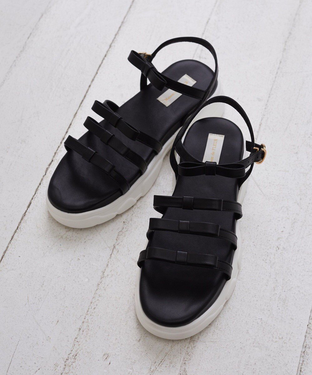 【メゾンドフルール/Maison de FLEUR】のオペラリボンスニーカーサンダル 人気、トレンドファッション・服の通販 founy(ファニー) 　ファッション　Fashion　レディースファッション　Fashion for Women　アンクル　Ankle-Length Design　インソール　Shoe Insole　春　Spring　サンダル　Sandals, Summer Shoes　スニーカー　Sneakers, Trainers　フィット　Fit, Slim Fit　フラット　Flat, Flat Shoes　ラップ　Wrap, Wrap Design　リボン　Ribbon, Bow　S/S・春夏　SS, Spring/Summer, Warm Season　おすすめ　Recommended / Our Picks　夏　Summer　 other-1|ID: prp329100004861846 ipo3291000000036063113