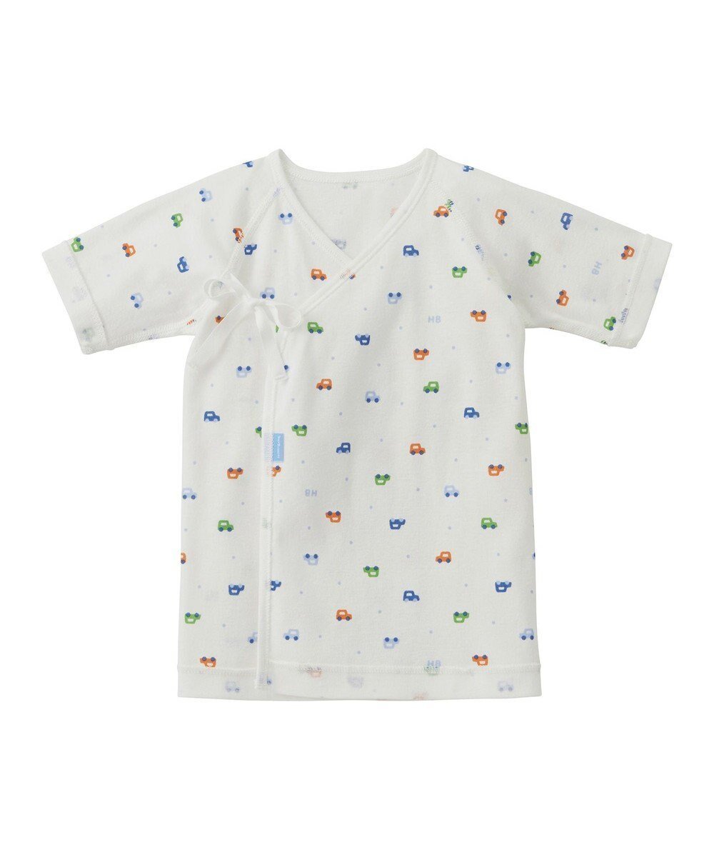 【ミキハウスホットビスケッツ/MIKI HOUSE HOT BISCUITS / KIDS】の【50-60cm】 フライス 短肌着 プリント柄 インテリア・キッズ・メンズ・レディースファッション・服の通販 founy(ファニー) 　ファッション　Fashion　キッズファッション　Fashion for Kids　コンビ　Combo, Combination Style　吸水　Absorbent, Quick-Dry　プリント　Print, Printed Pattern　おすすめ　Recommended / Our Picks　日本製　Made In Japan　ブルー|ID: prp329100004862071 ipo3291000000036082636