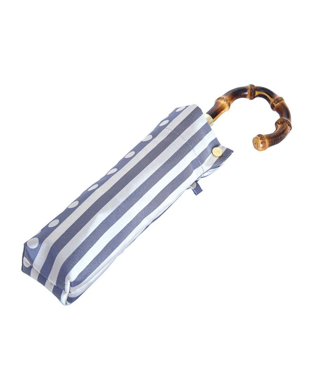 【槇田商店/Makita shoten】のKirie ドットとストライプ アッシュブルー 折りたたみ傘 人気、トレンドファッション・服の通販 founy(ファニー) 　ファッション　Fashion　レディースファッション　Fashion for Women　レイングッズ・傘・晴雨兼用傘　Umbrellas & Rain Gear　傘　Umbrella, Parasol　シンプル　Simple, Minimal　スタイリッシュ　Stylish, Fashionable　ストライプ　Stripe, Striped Pattern　スポーツ　Sports, Activewear　ドット　Polka Dot, Dot Pattern　日傘　Parasol, UV Umbrella　 other-1|ID: prp329100004862078 ipo3291000000036082793