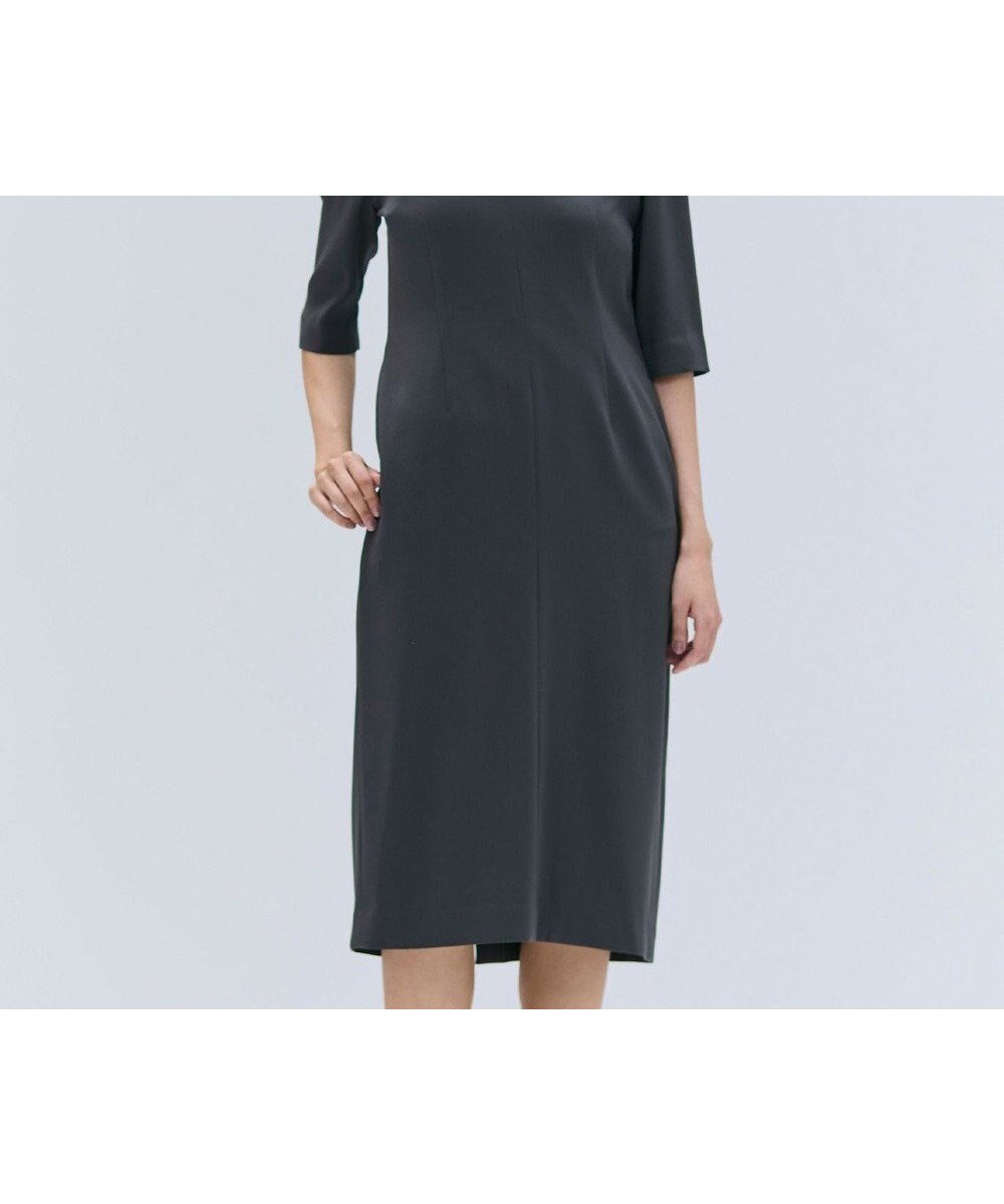 【ベイジ,/BEIGE,】の【洗える】CINDY / Vネックハーフスリーブワンピース インテリア・キッズ・メンズ・レディースファッション・服の通販 founy(ファニー) 　ファッション　Fashion　レディースファッション　Fashion for Women　ワンピース　Dresses　ウォッシャブル　Machine Washable　オケージョン　Occasion Wear　洗える　Machine Washable　サテン　Satin, Glossy Fabric　シェイプ　Shape, Slim Fit　ジャケット　Jacket, Outerwear　ストレッチ　Stretch, Stretchy Fabric　スーツ　Suit, Formalwear　セットアップ　Set-Up, Coordinated Outfit　ドレス　Dress, One-Piece　人気　Popular, Best Seller　A/W・秋冬　Autumn/Winter　S/S・春夏　SS, Spring/Summer, Warm Season　おすすめ　Recommended / Our Picks　夏　Summer　セレモニー　Ceremony　ビジネス 仕事 通勤　Business / Work / Commuting　C.Gray x White|ID: prp329100004862083 ipo3291000000036082862