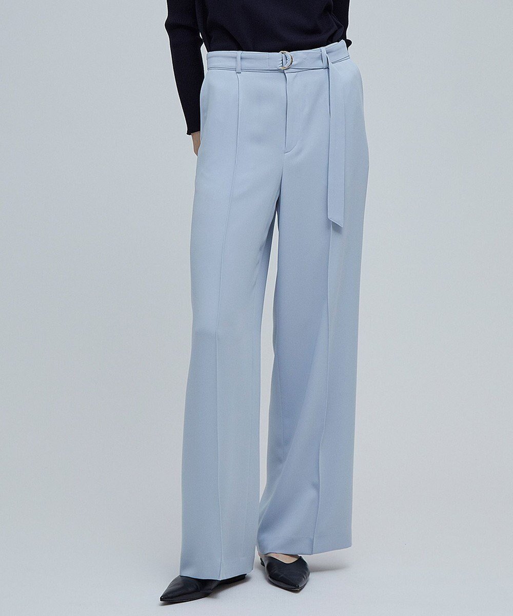 【ベイジ,/BEIGE,】のSAMUEL / ワイドストレートパンツ インテリア・キッズ・メンズ・レディースファッション・服の通販 founy(ファニー) 　ファッション　Fashion　レディースファッション　Fashion for Women　パンツ　Pants & Trousers　とろみ　Fluid, Flowy Fabric　シンプル　Simple, Minimal　ジャケット　Jacket, Outerwear　ストレート　Straight, Straight Cut　センター　Center, Center Line　ワイド　Wide, Wide Fit　エレガント 上品　Elegant　ビジネス 仕事 通勤　Business / Work / Commuting　夏　Summer　春　Spring　S/S・春夏　SS, Spring/Summer, Warm Season　Sax|ID: prp329100004862097 ipo3291000000036083142