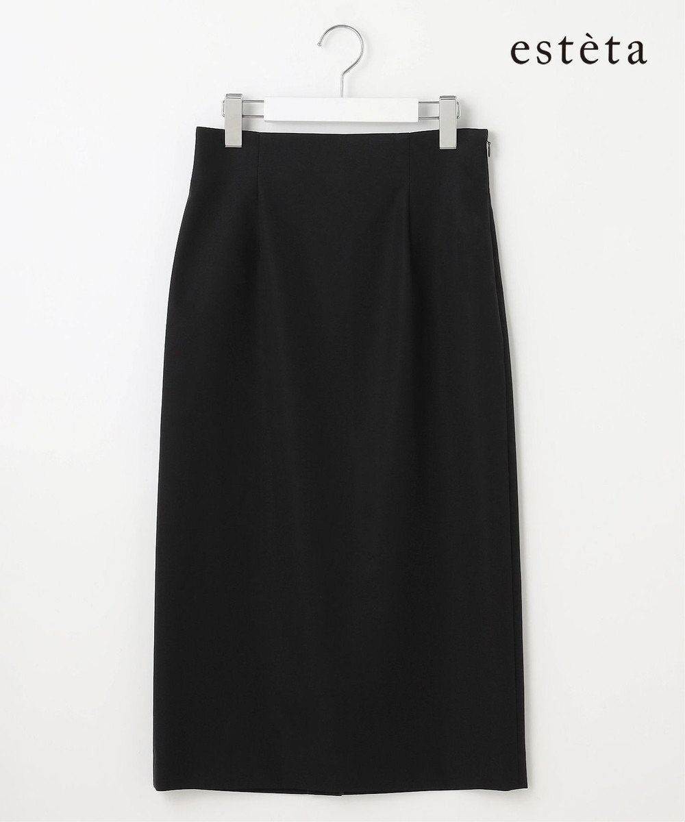 【23区/NIJYUSANKU】の【エステータ】コットンダブルクロス スカート インテリア・キッズ・メンズ・レディースファッション・服の通販 founy(ファニー) 　ファッション　Fashion　レディースファッション　Fashion for Women　スカート　Skirts　春　Spring　秋　Autumn　ストレッチ　Stretch, Stretchy Fabric　セットアップ　Set-Up, Coordinated Outfit　フロント　Front, Front Design　S/S・春夏　SS, Spring/Summer, Warm Season　おすすめ　Recommended / Our Picks　夏　Summer　ブラック系|ID: prp329100004862099 ipo3291000000036083171