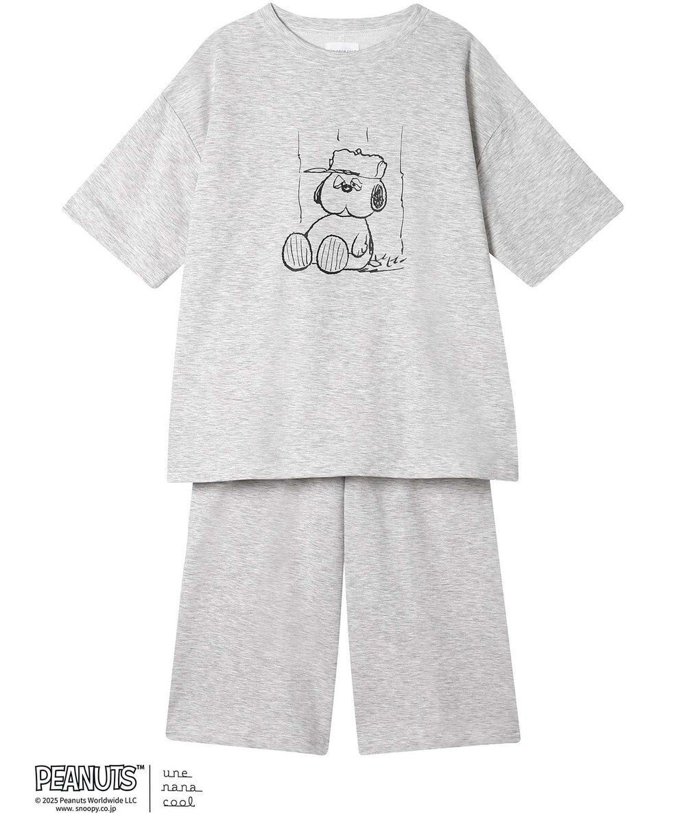 【ウンナナクール/une nana cool】の【綿混】やわらか天竺パジャマ PEANUTS × une nana cool インテリア・キッズ・メンズ・レディースファッション・服の通販 founy(ファニー) 　ファッション　Fashion　レディースファッション　Fashion for Women　なめらか　Smooth, Silky Texture　パジャマ　Pajamas, Sleepwear　プリント　Print, Printed Pattern　ボトム　Bottoms, Lower Wear　ポケット　Pocket, Pocket Detail　半袖　Short Sleeve, Half Sleeve　おすすめ　Recommended / Our Picks　LG|ID: prp329100004862114 ipo3291000000036083503
