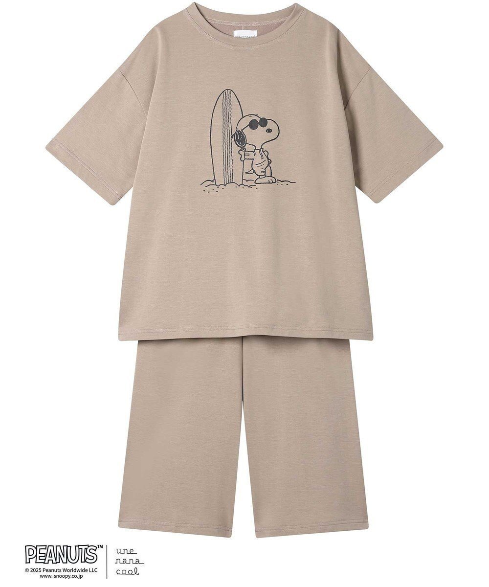【ウンナナクール/une nana cool】の【綿混】やわらか天竺パジャマ PEANUTS × une nana cool インテリア・キッズ・メンズ・レディースファッション・服の通販 founy(ファニー) 　ファッション　Fashion　レディースファッション　Fashion for Women　なめらか　Smooth, Silky Texture　パジャマ　Pajamas, Sleepwear　プリント　Print, Printed Pattern　ボトム　Bottoms, Lower Wear　ポケット　Pocket, Pocket Detail　半袖　Short Sleeve, Half Sleeve　おすすめ　Recommended / Our Picks　OC|ID: prp329100004862114 ipo3291000000036083506
