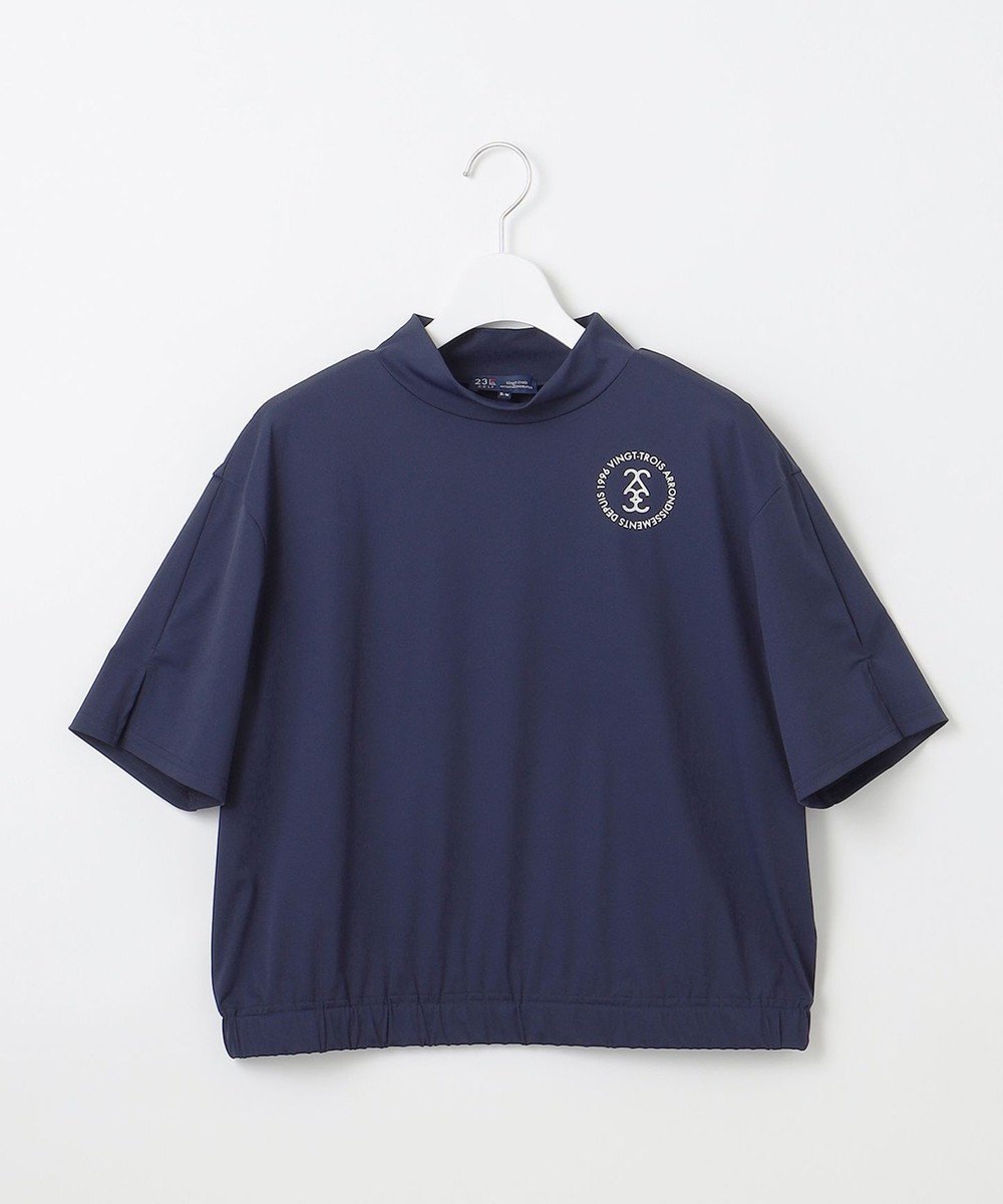 【23区 ゴルフ/NIJYUSANKU GOLF】の【WOMEN】COOL JERSEYシリーズ クロップド丈 モックネック インテリア・キッズ・メンズ・レディースファッション・服の通販 founy(ファニー) ファッション Fashion レディースファッション Fashion for Women トップス・カットソー Cut & Sew Tops シャツ・ブラウス・オフィスカジュアル Elegant Blouses & Button-Ups ロングTシャツ・Tシャツ Longline T-Shirts & Tees カットソー・ベーシックTシャツ Cut-and-Sewn Tops / Stretch Tees & Basics 春 Spring カットソー Cut and Sewn Top クロップド Cropped, Short Length クール Cool, Chic コンパクト Compact, Small Size シルバー Silver, Metallic Silver シンプル Simple, Minimal スタイリッシュ Stylish, Fashionable スリット Slit, Slit Detail セットアップ Set-Up, Coordinated Outfit ダウン Down, Puffer フィット Fit, Slim Fit プリント Print, Printed Pattern モックネック Mock Neck, Short Turtleneck S/S・春夏 SS, Spring/Summer, Warm Season おすすめ Recommended / Our Picks 夏 Summer ゴルフ Golf ネイビー系|ID: prp329100004862183 ipo3291000000036084815