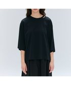 【ベイジ,/BEIGE,】の【洗える・GLOW 8月号掲載】S.BABILA / スリットネックオーバーサイズTシャツ Black|ID: prp329100004862195 ipo3291000000036085057