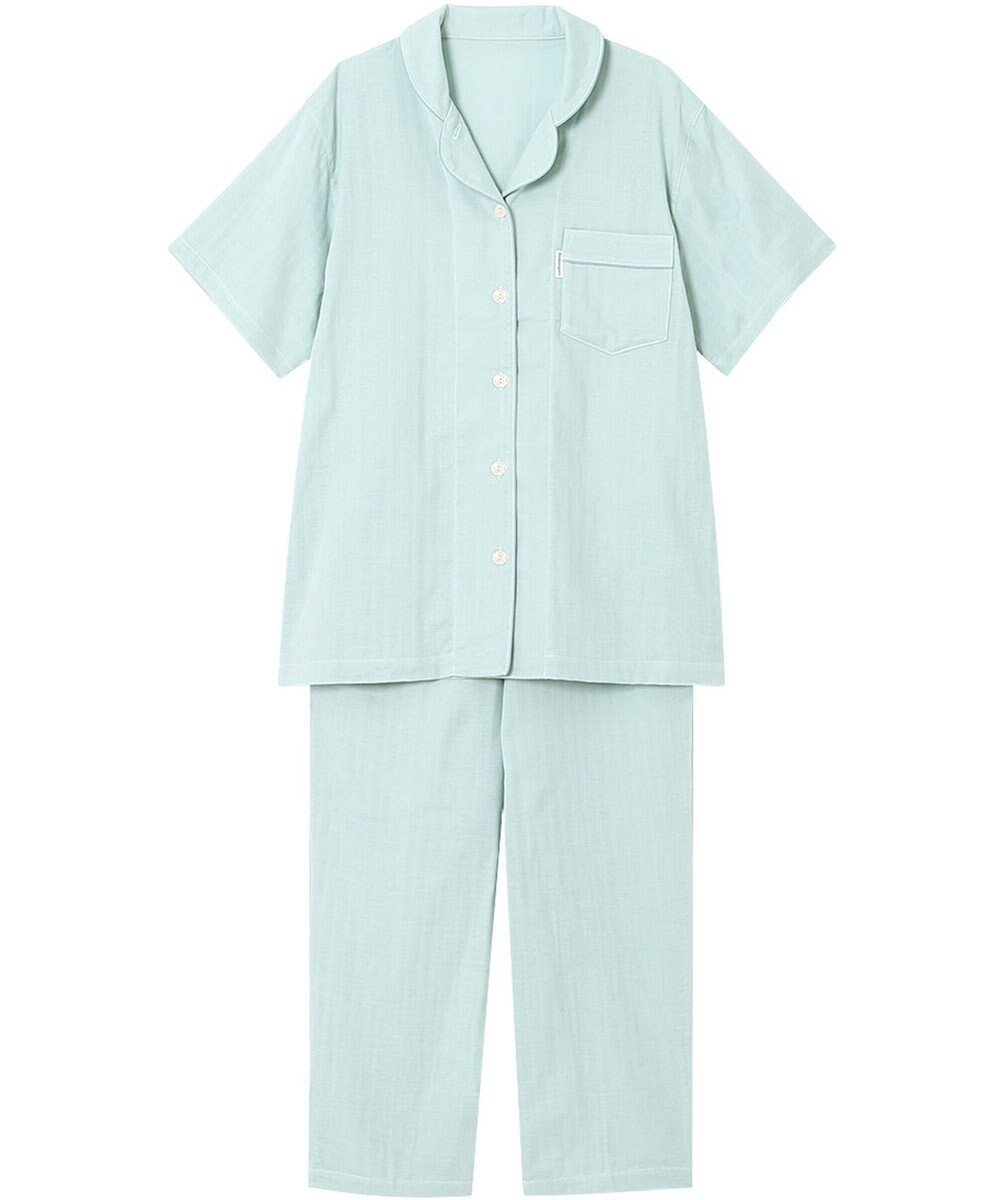 【ワコール 睡眠科学/wacoal suimin】のパジャマ 5分袖 半袖 9分丈 綿100%(天綿)(本体) レディース YDT144 睡眠科学/ワコール インテリア・キッズ・メンズ・レディースファッション・服の通販 founy(ファニー) ファッション Fashion レディースファッション Fashion for Women トップス・カットソー Cut & Sew Tops なめらか Smooth, Silky Texture パジャマ Pajamas, Sleepwear ボトム Bottoms, Lower Wear 半袖 Short Sleeve, Half Sleeve グリーン|ID: prp329100004862196 ipo3291000000036085188