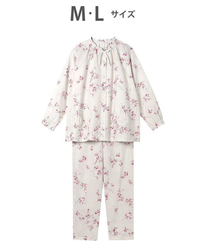 【ワコール/WACOAL】のワコール_リラックス&スリープ パジャマ 長袖 長ズボン 綿100%(本体) レディース KDX510 /ワコール インテリア・キッズ・メンズ・レディースファッション・服の通販 founy(ファニー) https://founy.com/ ファッション Fashion レディースファッション Fashion for Women トップス・カットソー Cut & Sew Tops ギャザー Gathered, Ruffled パジャマ Pajamas, Sleepwear フリル Frill, Ruffle プリント Print, Printed Pattern ボトム Bottoms, Lower Wear リラックス Relax, Relaxed Fit ロマンティック Romantic, Feminine Style ローズ Rose, Rose Motif エレガント 上品 Elegant 長袖 Long Sleeve, Full Sleeve |ID: prp329100004862198 ipo3291000000036085213