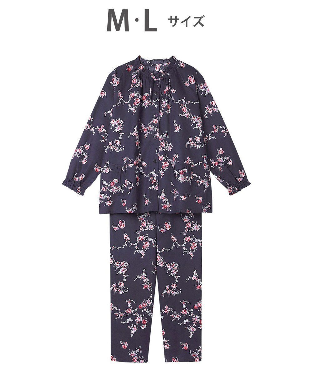 【ワコール/WACOAL】のワコール_リラックス&スリープ パジャマ 長袖 長ズボン 綿100%(本体) レディース KDX510 /ワコール インテリア・キッズ・メンズ・レディースファッション・服の通販 founy(ファニー) 　ファッション　Fashion　レディースファッション　Fashion for Women　トップス・カットソー　Cut & Sew Tops　ギャザー　Gathered, Ruffled　パジャマ　Pajamas, Sleepwear　フリル　Frill, Ruffle　プリント　Print, Printed Pattern　ボトム　Bottoms, Lower Wear　リラックス　Relax, Relaxed Fit　ロマンティック　Romantic, Feminine Style　ローズ　Rose, Rose Motif　エレガント 上品　Elegant　長袖　Long Sleeve, Full Sleeve　コン|ID: prp329100004862198 ipo3291000000036085218