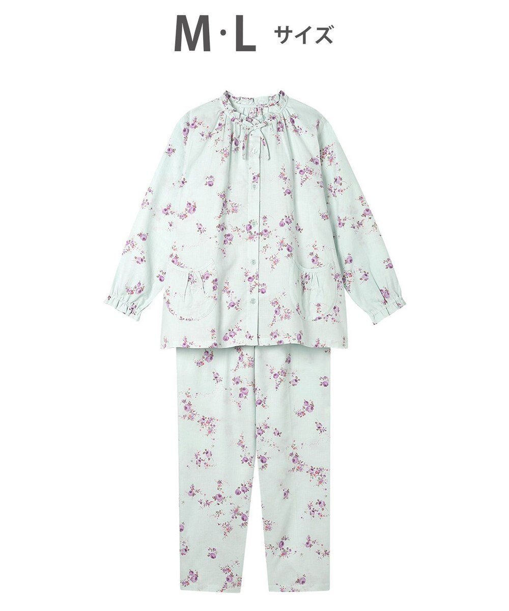 【ワコール/WACOAL】のワコール_リラックス&スリープ パジャマ 長袖 長ズボン 綿100%(本体) レディース KDX510 /ワコール インテリア・キッズ・メンズ・レディースファッション・服の通販 founy(ファニー) 　ファッション　Fashion　レディースファッション　Fashion for Women　トップス・カットソー　Cut & Sew Tops　ギャザー　Gathered, Ruffled　パジャマ　Pajamas, Sleepwear　フリル　Frill, Ruffle　プリント　Print, Printed Pattern　ボトム　Bottoms, Lower Wear　リラックス　Relax, Relaxed Fit　ロマンティック　Romantic, Feminine Style　ローズ　Rose, Rose Motif　エレガント 上品　Elegant　長袖　Long Sleeve, Full Sleeve　メロン|ID: prp329100004862198 ipo3291000000036085221