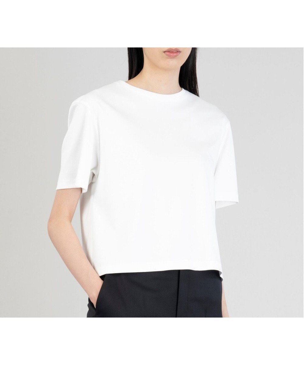 【23区/NIJYUSANKU】の【エステータ】スーピマコットン プレミアムジャージー 半袖クロップド丈Tシャツ 人気、トレンドファッション・服の通販 founy(ファニー) 　ファッション　Fashion　レディースファッション　Fashion for Women　トップス・カットソー　Cut & Sew Tops　シャツ・ブラウス・オフィスカジュアル　Elegant Blouses & Button-Ups　ロングTシャツ・Tシャツ　Longline T-Shirts & Tees　カットソー・ベーシックTシャツ　Cut-and-Sewn Tops / Stretch Tees & Basics　カットソー　Cut and Sewn Top　クロップド　Cropped, Short Length　ストレッチ　Stretch, Stretchy Fabric　プレミアム　Premium, High-End　ベーシック　Basic, Essential　半袖　Short Sleeve, Half Sleeve　A/W・秋冬　Autumn/Winter　 other-1|ID: prp329100004862200 ipo3291000000036085259