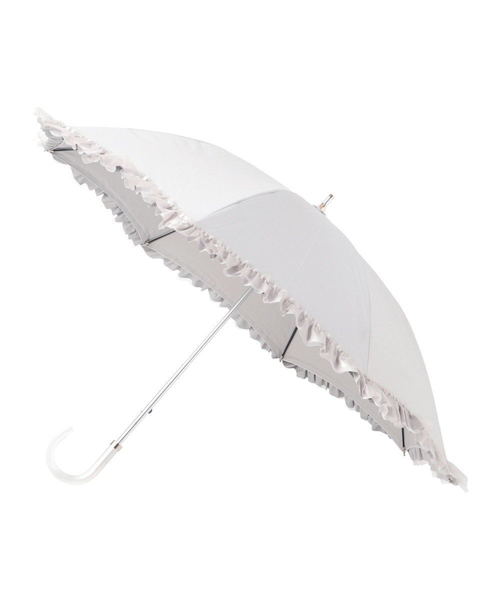 【ムーンバット/MOONBAT】のランバン オン ブルー 晴雨兼用日傘 長傘 ビジュー付きオーガンジーフリル 遮光 遮熱 UV インテリア・キッズ・メンズ・レディースファッション・服の通販 founy(ファニー) 　ファッション　Fashion　レディースファッション　Fashion for Women　レイングッズ・傘・晴雨兼用傘　Umbrellas & Rain Gear　オーガンジー　Organza Fabric　ビジュー　Bijou, Jewel-like Accent　フリル　Frill, Ruffle　ミックス　Mix, Mixed Style　傘　Umbrella, Parasol　日傘　Parasol, UV Umbrella　オフホワイト|ID: prp329100004862204 ipo3291000000036085395