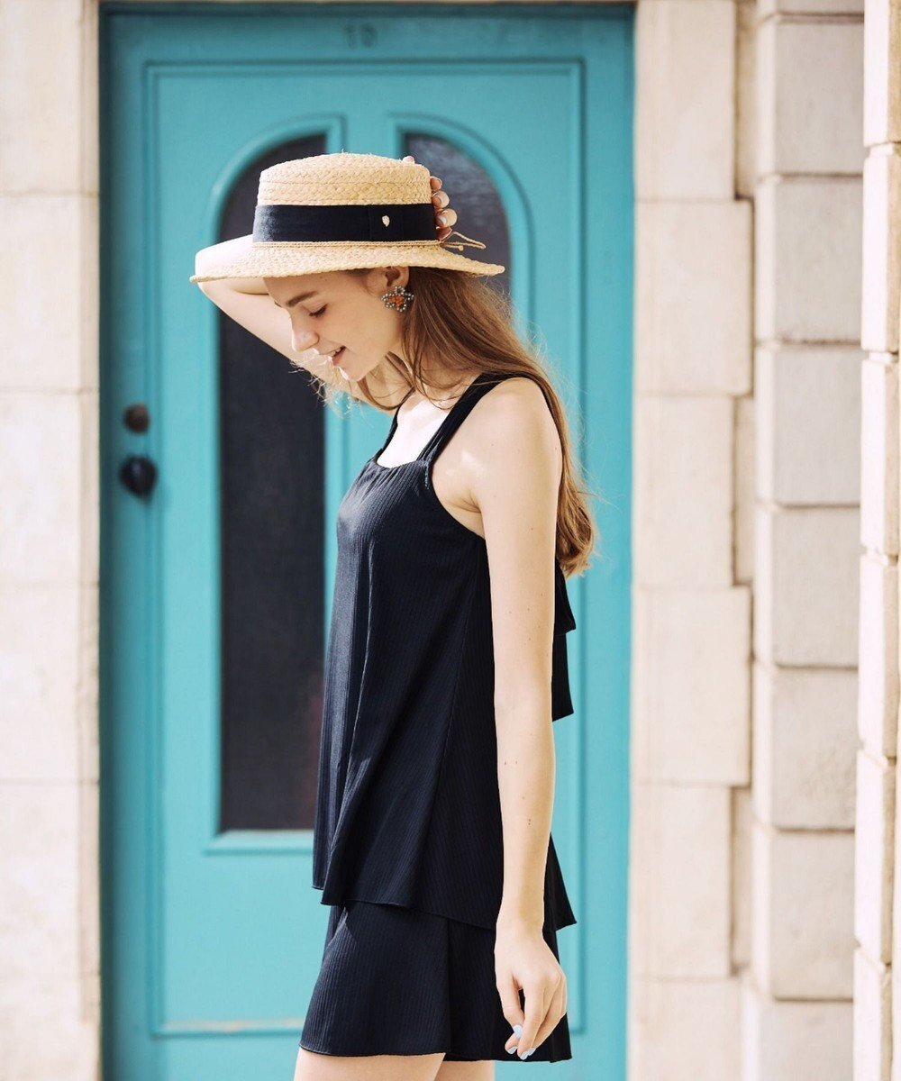 【三愛水着楽園/San-ai Resort】のWEB限定商品 タンキニキュロパンセット水着 9M・11L 【San-ai Resort(サンアイリゾート)】 インテリア・キッズ・メンズ・レディースファッション・服の通販 founy(ファニー) 　ファッション　Fashion　レディースファッション　Fashion for Women　水着　Swimwear　レディース水着・ビーチウェア　Swimwear & Beachwear　なめらか　Smooth, Silky Texture　ショーツ　Shorts, Short Pants　リボン　Ribbon, Bow　夏　Summer　S/S・春夏　SS, Spring/Summer, Warm Season　水着　Swimsuit, Swimwear　A/W・秋冬　Autumn/Winter　ブラック|ID: prp329100004862214 ipo3291000000036085737