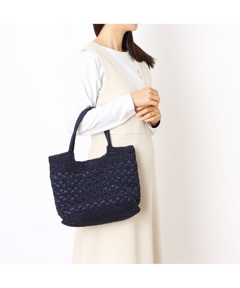 【アンビリオン/UNBILLION】のカシュカシュ cachecache / メタリックコード柄編みトートバッグ インテリア・キッズ・メンズ・レディースファッション・服の通販 founy(ファニー) 　ファッション　Fashion　レディースファッション　Fashion for Women　バッグ　Bags　カラフル　Colorful Design　財布　Wallet, Purse　ハンド　Hand, Handmade　ポケット　Pocket, Pocket Detail　マグネット　Magnet, Magnetic Closure　ミックス　Mix, Mixed Style　モチーフ　Motif, Design Theme　レース　Lace, Lace Fabric　再入荷　Restock / Back in Stock　エレガント 上品　Elegant　ネイビー|ID: prp329100004862223 ipo3291000000036085968