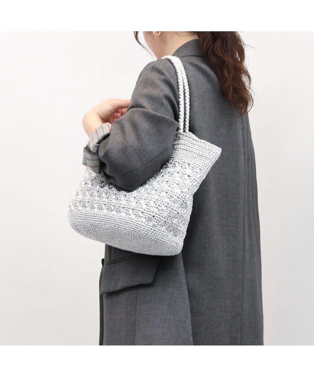 【アンビリオン/UNBILLION】のカシュカシュ cachecache / メタリックコード柄編みトートバッグ インテリア・キッズ・メンズ・レディースファッション・服の通販 founy(ファニー) 　ファッション　Fashion　レディースファッション　Fashion for Women　バッグ　Bags　カラフル　Colorful Design　財布　Wallet, Purse　ハンド　Hand, Handmade　ポケット　Pocket, Pocket Detail　マグネット　Magnet, Magnetic Closure　ミックス　Mix, Mixed Style　モチーフ　Motif, Design Theme　レース　Lace, Lace Fabric　再入荷　Restock / Back in Stock　エレガント 上品　Elegant　シルバー|ID: prp329100004862223 ipo3291000000036085970