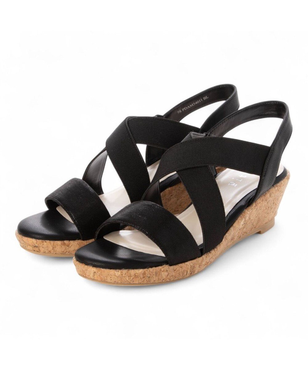 【イング/ing】のPitti 【WEB限定】コルクウエッジサンダル インテリア・キッズ・メンズ・レディースファッション・服の通販 founy(ファニー) 　ファッション　Fashion　レディースファッション　Fashion for Women　コルク　Cork, Cork Material　サンダル　Sandals, Summer Shoes　フロント　Front, Front Design　ラップ　Wrap, Wrap Design　夏　Summer　春　Spring　S/S・春夏　SS, Spring/Summer, Warm Season　ブラック|ID: prp329100004862228 ipo3291000000036086150