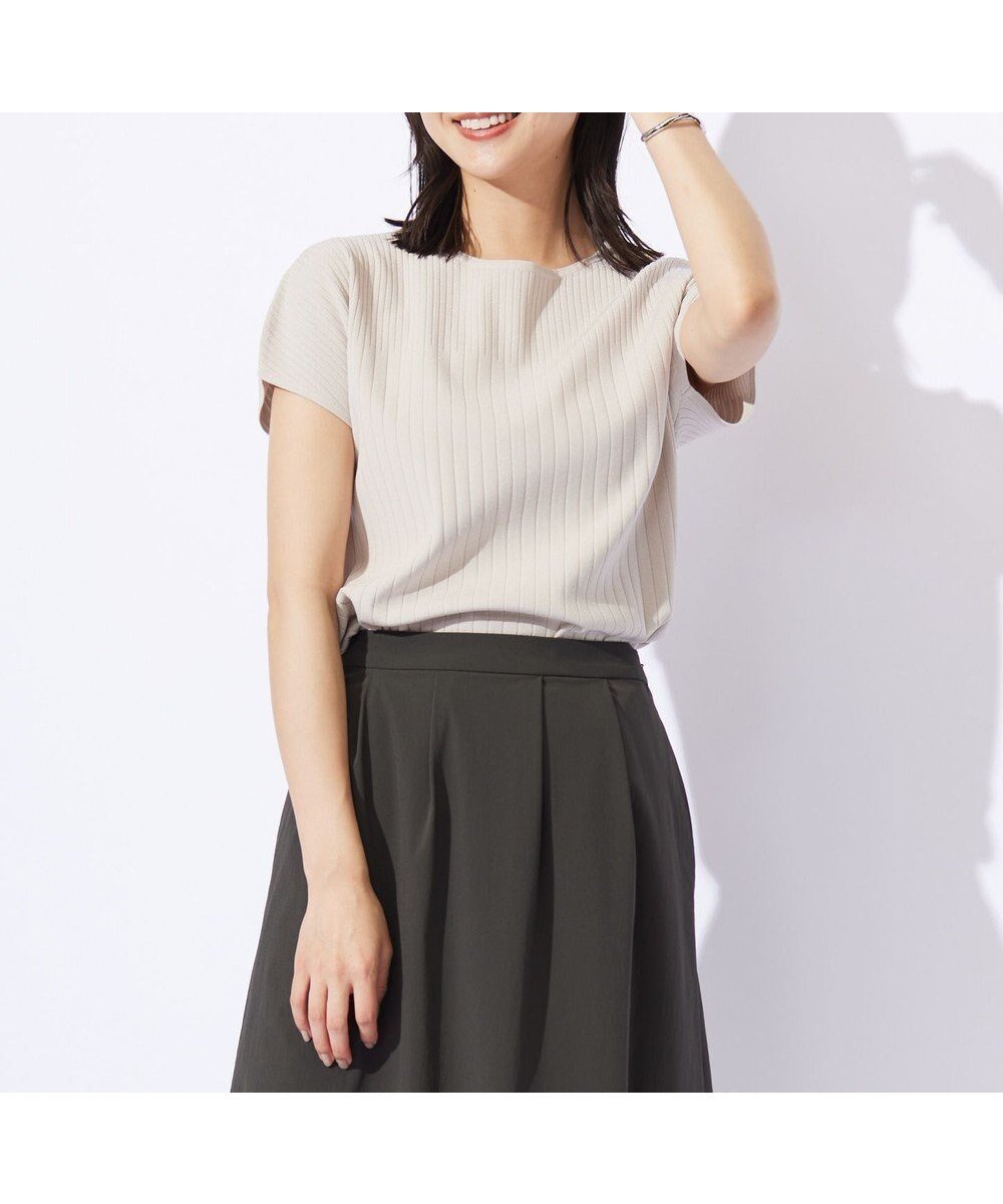 【ジェイ プレス/J.PRESS】の【洗える】レーヨンエリートストレッチ フレンチスリーブ ニット インテリア・キッズ・メンズ・レディースファッション・服の通販 founy(ファニー) 　ファッション　Fashion　レディースファッション　Fashion for Women　トップス・カットソー　Cut & Sew Tops　ニット　Knit Tops & Sweaters　おすすめ　Recommended / Our Picks　アンサンブル　Ensemble Set　カーディガン　Cardigan, Knitwear　コンパクト　Compact, Small Size　ストレッチ　Stretch, Stretchy Fabric　スリーブ　Sleeve, Long Sleeve / Short Sleeve　セーター　Sweater, Knitwear　フレンチ　French, French Style　ヨーク　Yoke, Yoke Design　ローズ　Rose, Rose Motif　洗える　Machine Washable　A/W・秋冬　Autumn/Winter　ベージュ系|ID: prp329100004862230 ipo3291000000036086183