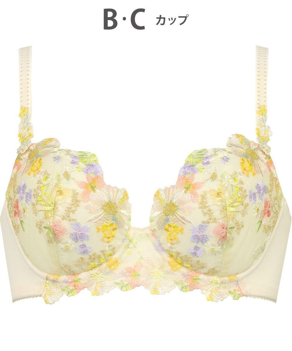 【ウィング/Wing】のブラジャー Wing Lesiage サイドすっきり しっかりフィット 【2850シリーズ】 パッド有 ブラ PB2850 ウイング/ワコール インテリア・キッズ・メンズ・レディースファッション・服の通販 founy(ファニー) 　ファッション　Fashion　レディースファッション　Fashion for Women　アンダー　Underwear Essentials　フィット　Fit, Slim Fit　ブラジャー　Bra, Lingerie　プリント　Print, Printed Pattern　レース　Lace, Lace Fabric　ワイヤー　Wire, Wired Bra　クリーム|ID: prp329100004862232 ipo3291000000036086217