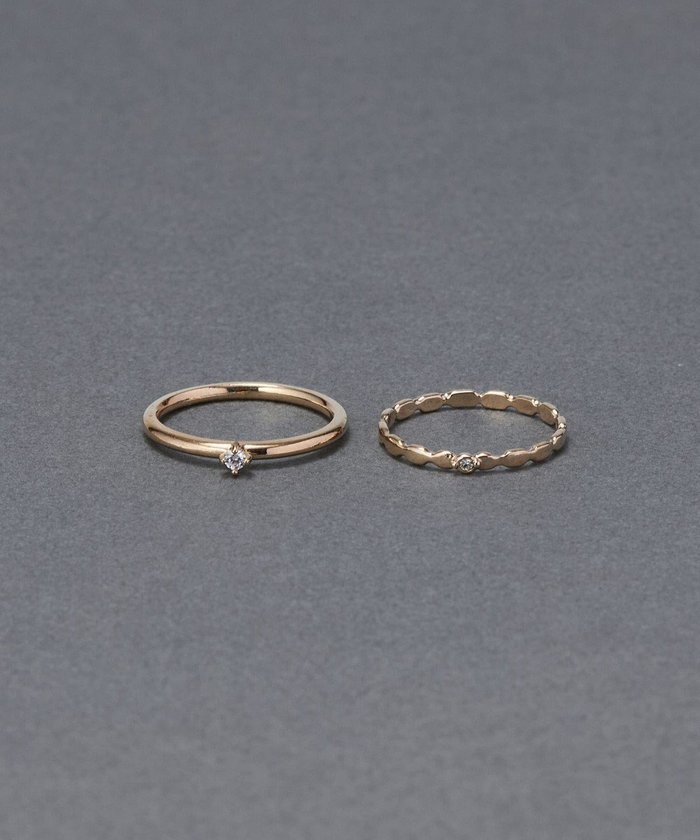 【フィービィー/phoebe】の【金属アレルギー対応】2setグレイングリッターリング シャンパンゴールド インテリア・キッズ・メンズ・レディースファッション・服の通販 founy(ファニー) https://founy.com/ ファッション Fashion レディースファッション Fashion for Women アクセサリー Fashion Accessories エレガント 上品 Elegant |ID: prp329100004862239 ipo3291000000036086451